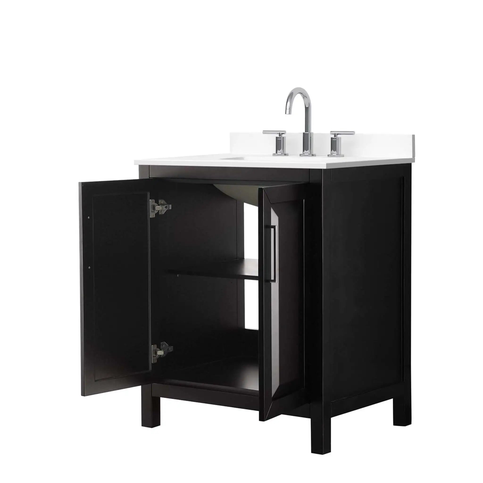 30" Daria Single Bathroom Vanity in Dark Espresso with Polished Chrome Trim by Wyndham