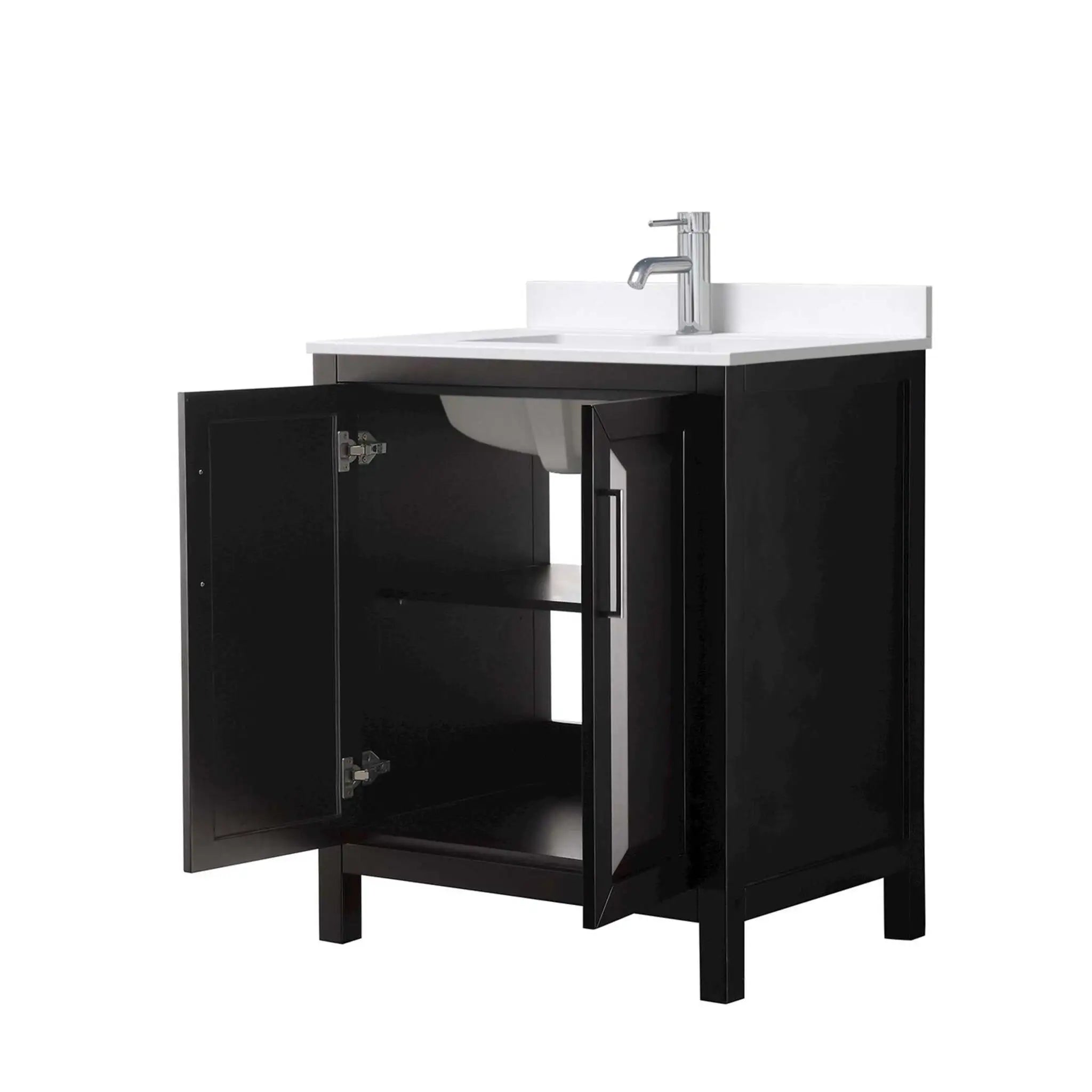 30" Daria Single Bathroom Vanity in Dark Espresso with Polished Chrome Trim by Wyndham