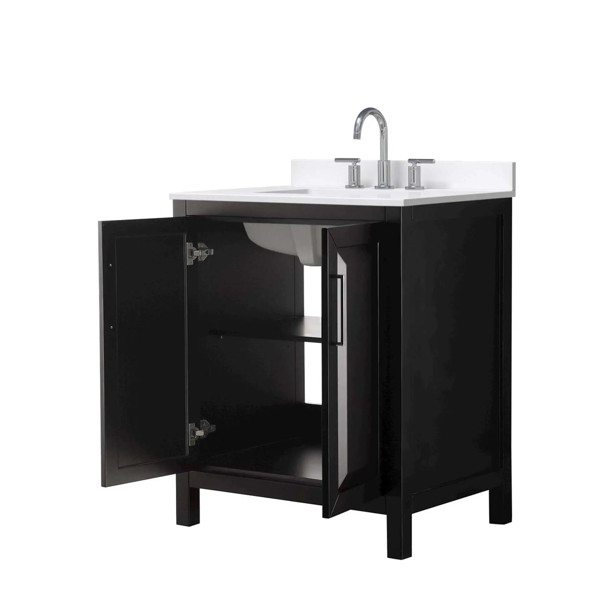 30" Daria Single Bathroom Vanity in Dark Espresso with Polished Chrome Trim by Wyndham