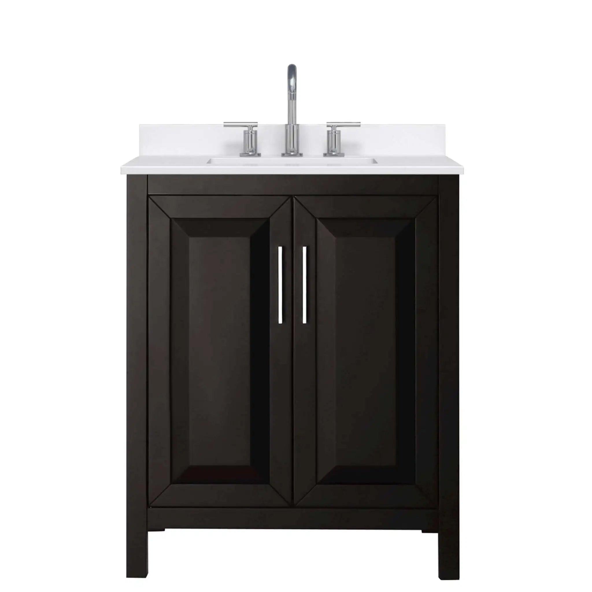 30" Daria Single Bathroom Vanity in Dark Espresso with Polished Chrome Trim by Wyndham