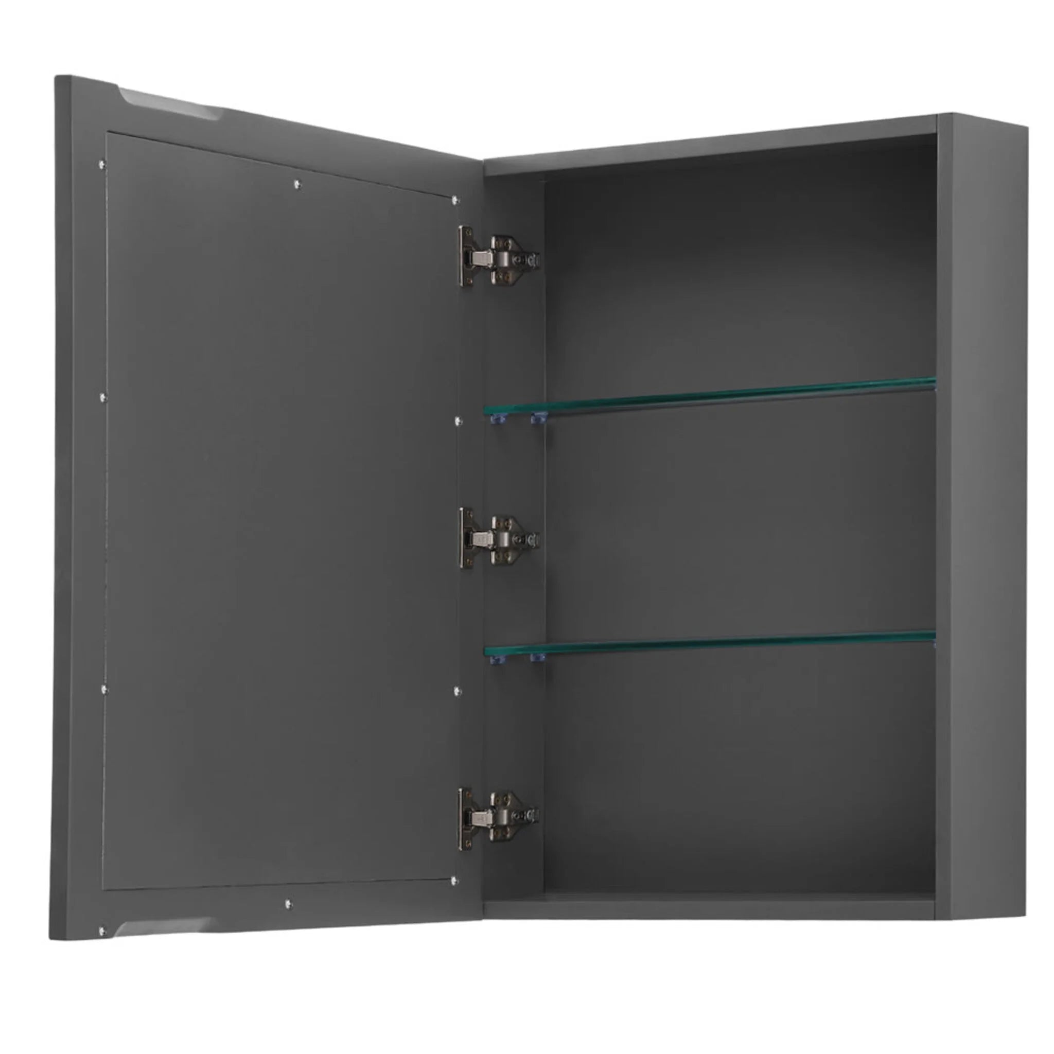 30" Daria Single Bathroom Vanity in Dark Gray with Matte Black Trim & Medicine Cabinet by Wyndham
