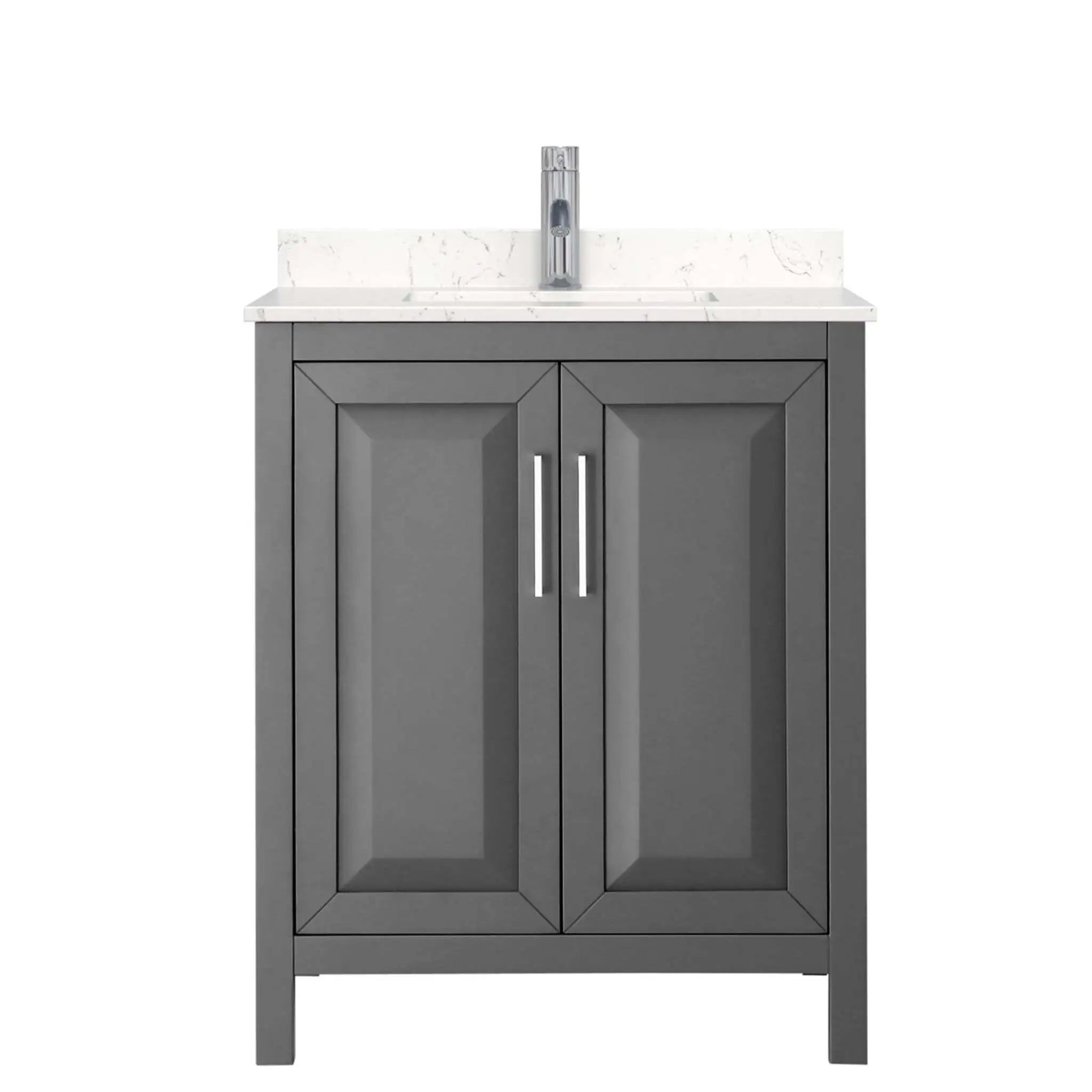 30" Daria Single Bathroom Vanity in Dark Gray with Polished Chrome Trim by Wyndham