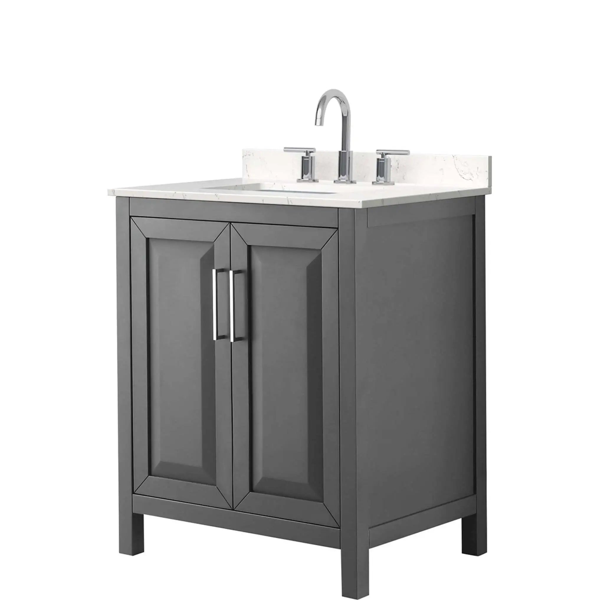 30" Daria Single Bathroom Vanity in Dark Gray with Polished Chrome Trim by Wyndham
