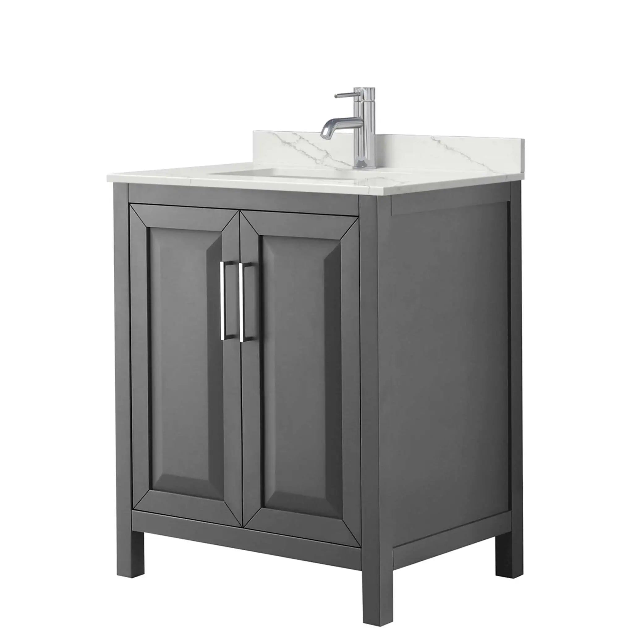 30" Daria Single Bathroom Vanity in Dark Gray with Polished Chrome Trim by Wyndham