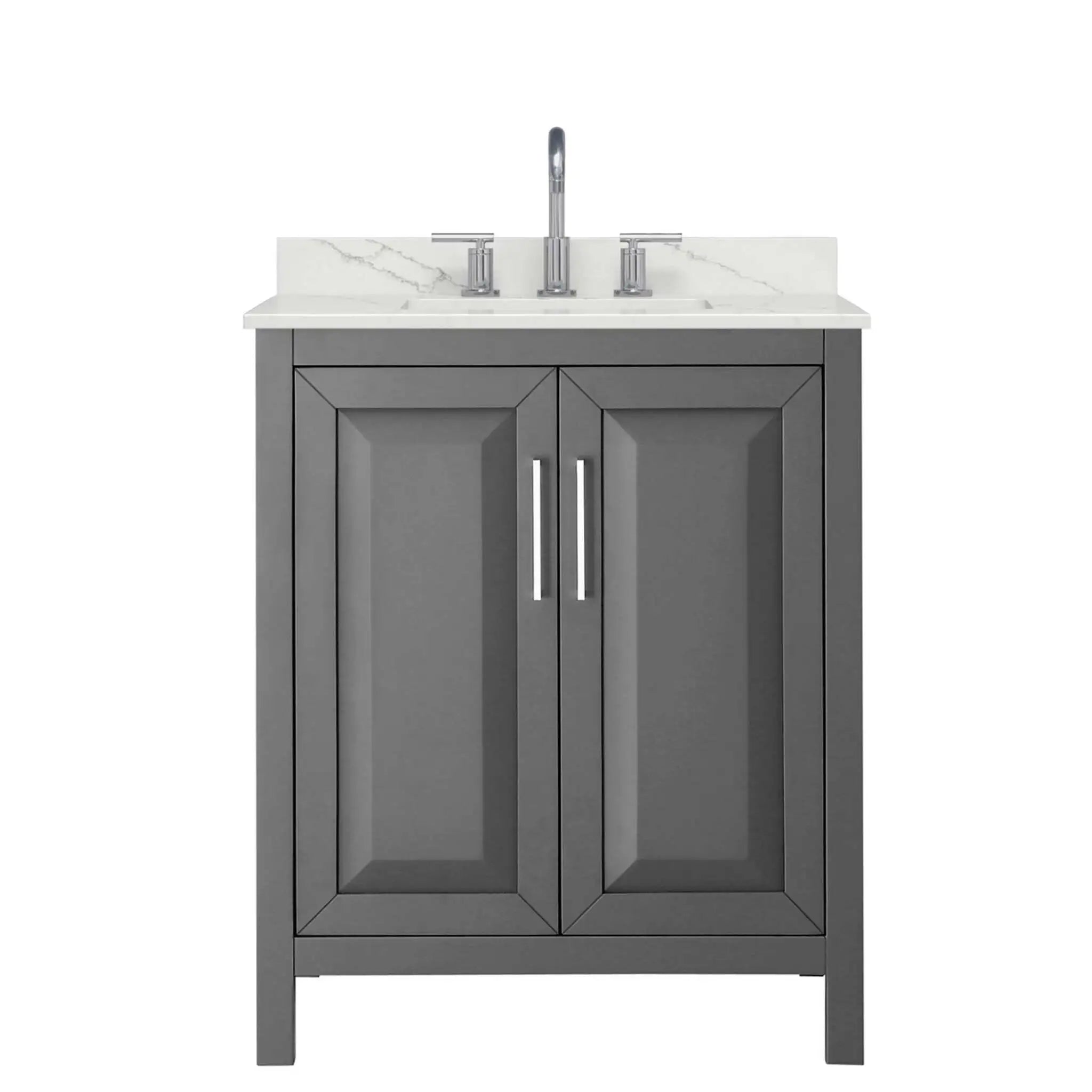 30" Daria Single Bathroom Vanity in Dark Gray with Polished Chrome Trim by Wyndham