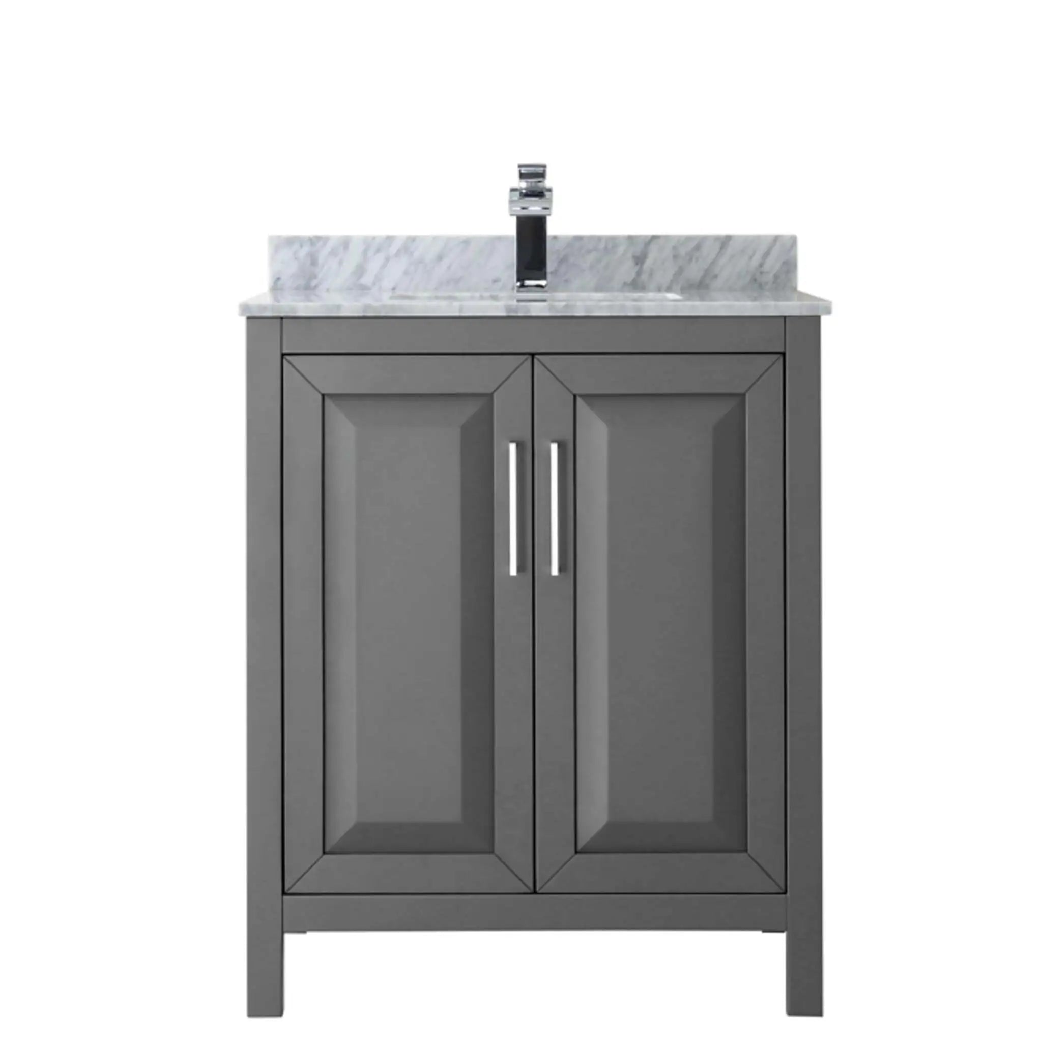 30" Daria Single Bathroom Vanity in Dark Gray with Polished Chrome Trim by Wyndham