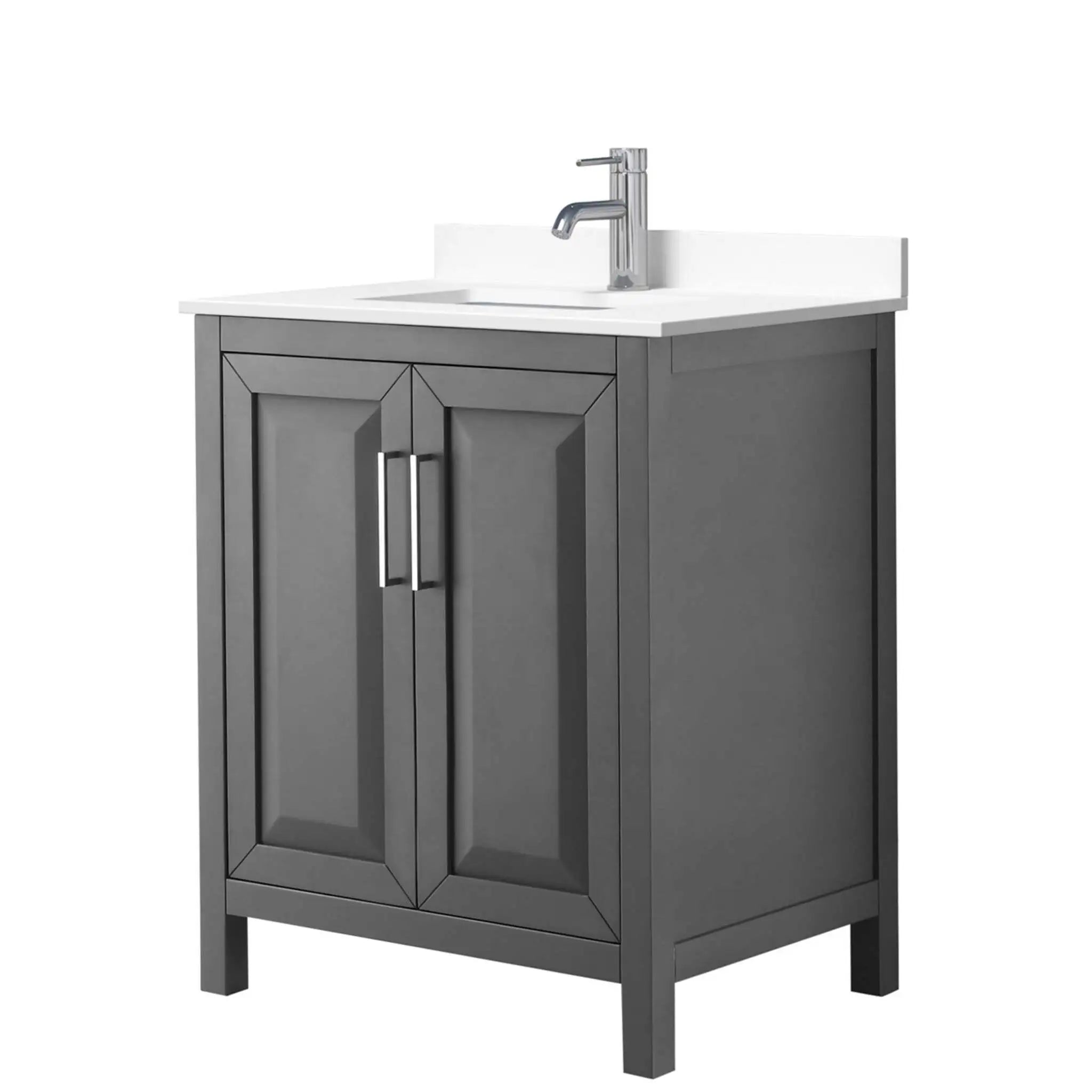 30" Daria Single Bathroom Vanity in Dark Gray with Polished Chrome Trim by Wyndham