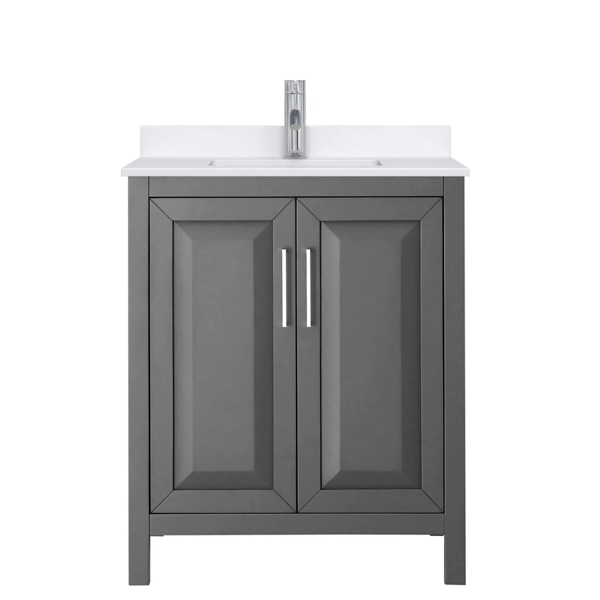 30" Daria Single Bathroom Vanity in Dark Gray with Polished Chrome Trim by Wyndham