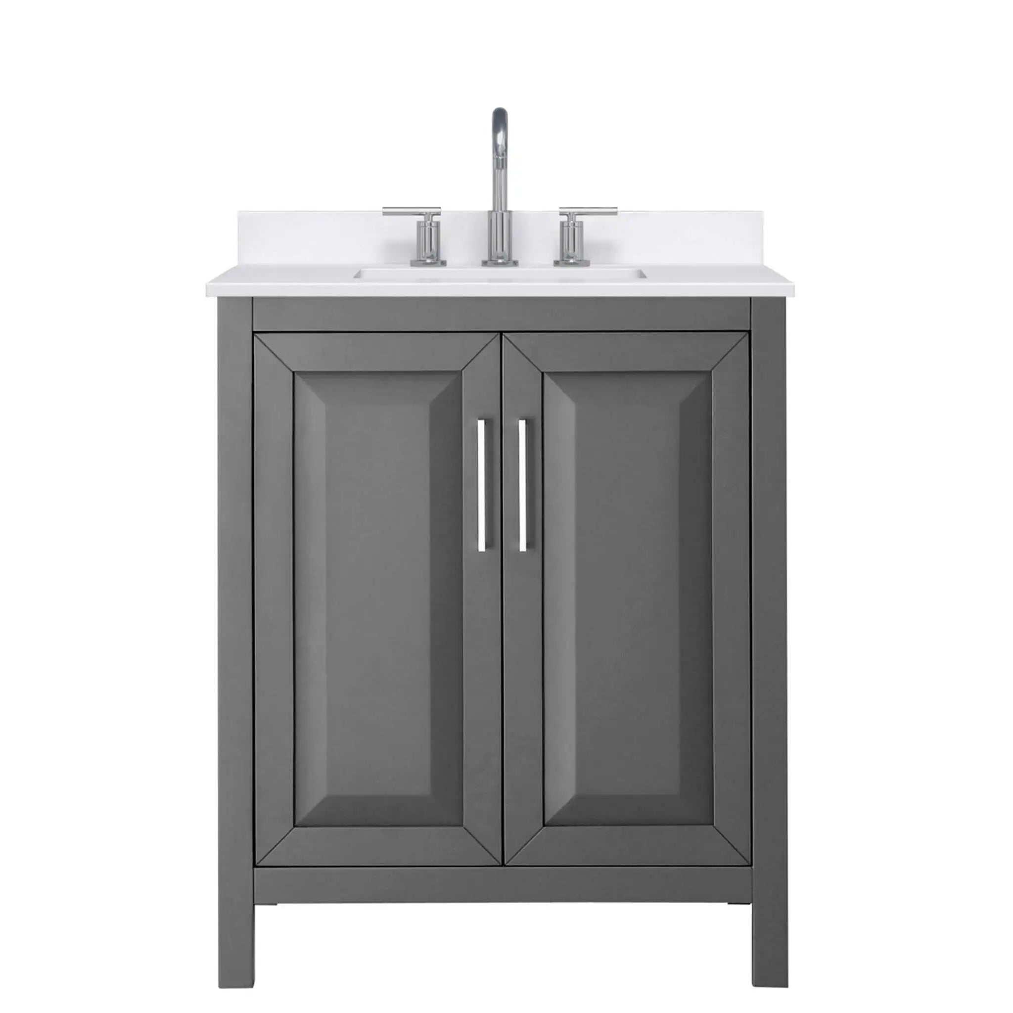 30" Daria Single Bathroom Vanity in Dark Gray with Polished Chrome Trim by Wyndham