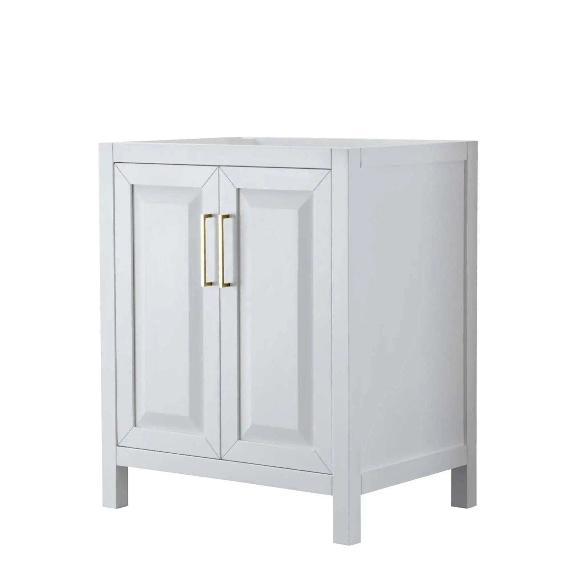 30" Daria Single Bathroom Vanity in White with Brushed Gold Trim by Wyndham