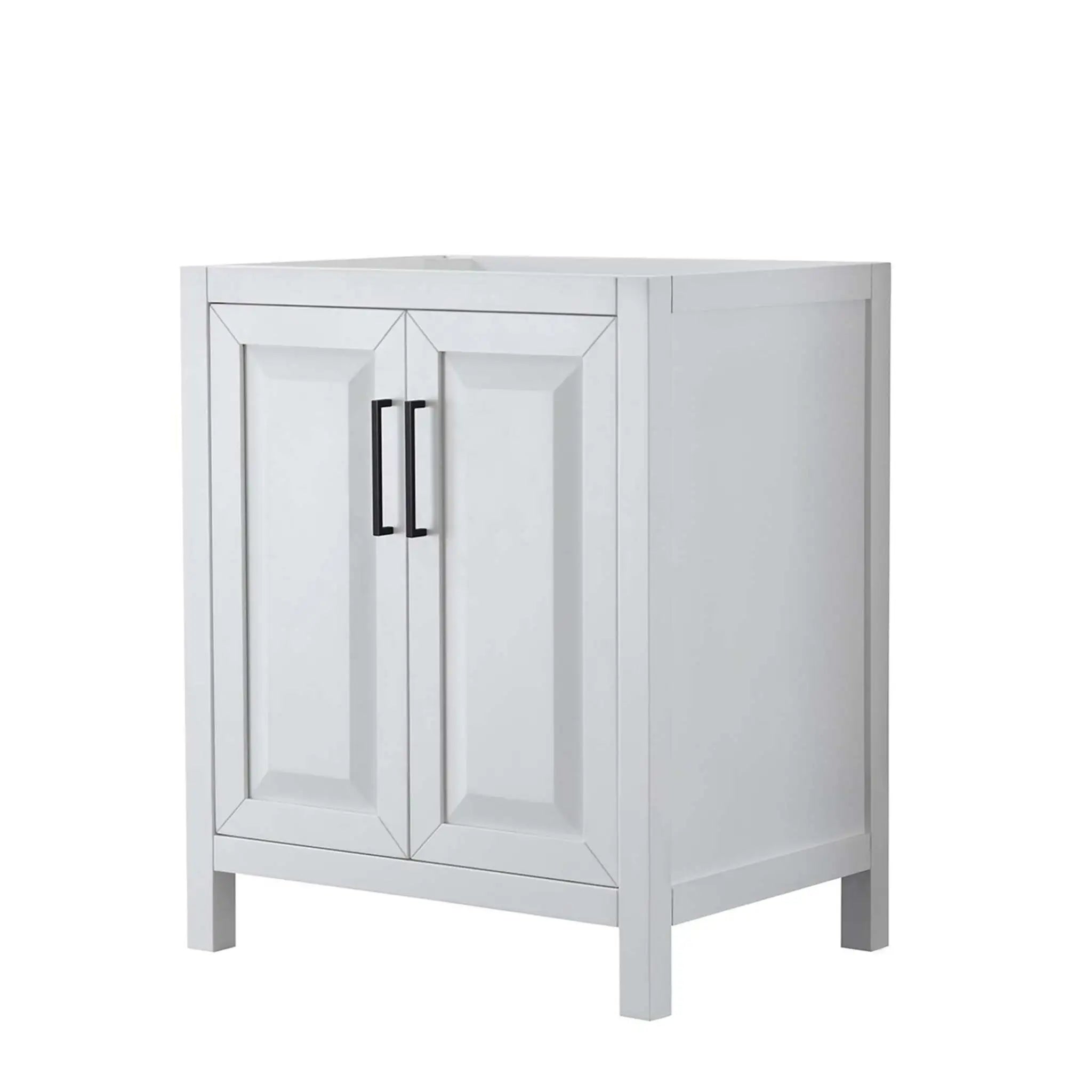 30" Daria Single Bathroom Vanity in White with Matte Black Trim by Wyndham
