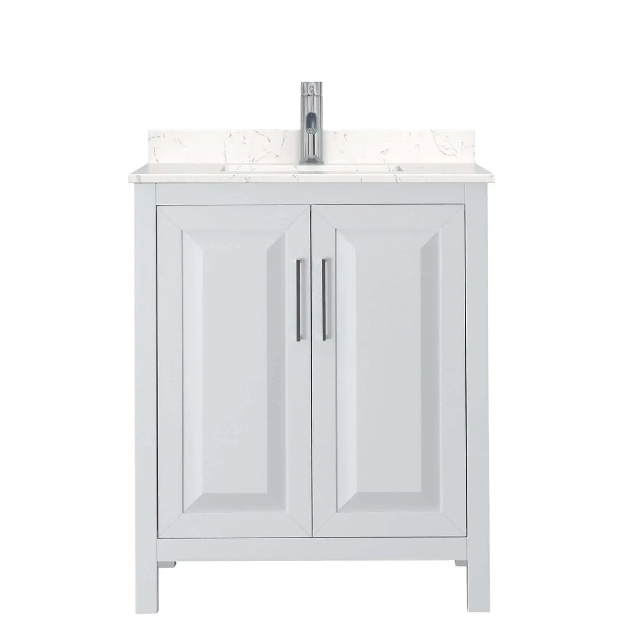 30" Daria Single Bathroom Vanity in White with Polished Chrome Trim by Wyndham