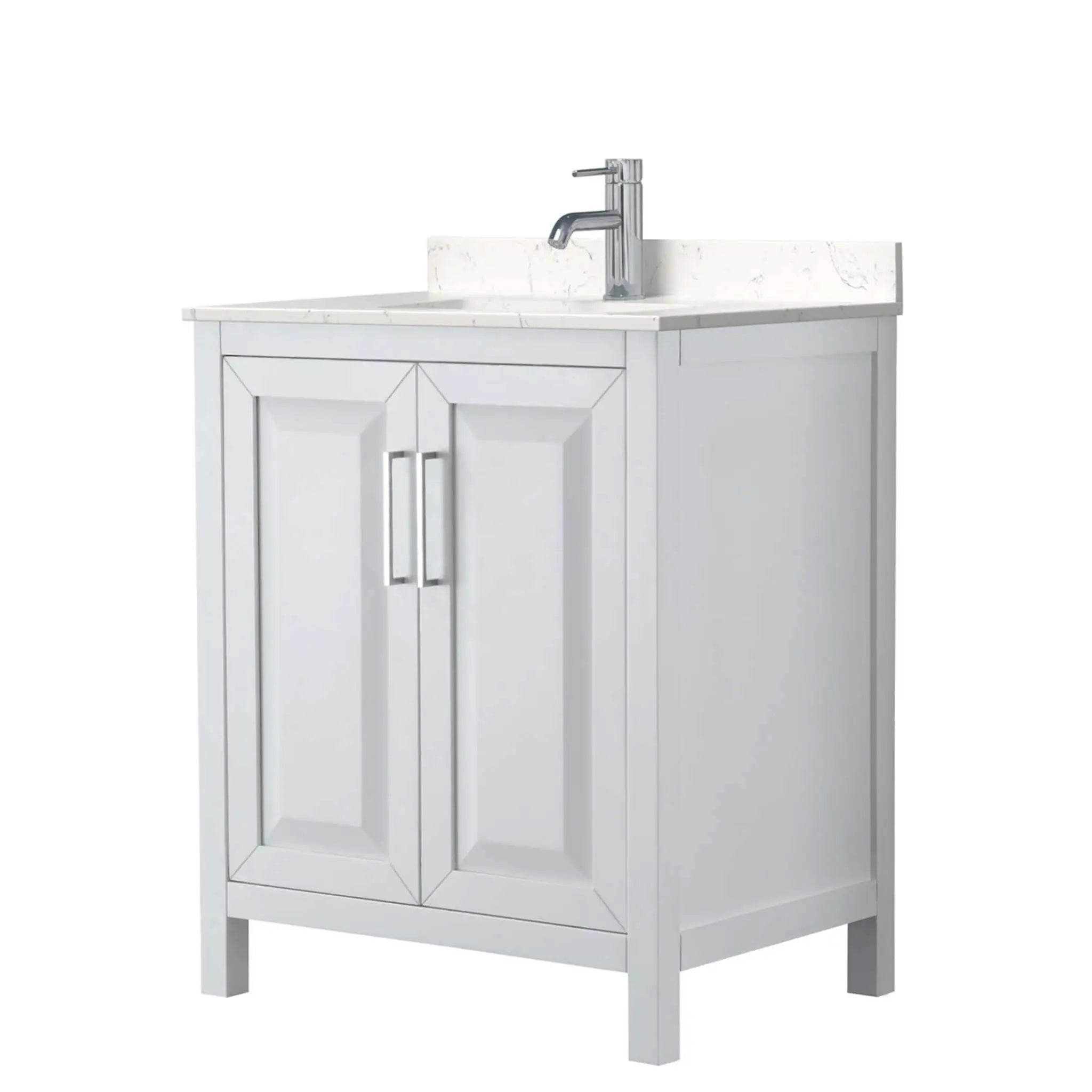 30" Daria Single Bathroom Vanity in White with Polished Chrome Trim by Wyndham