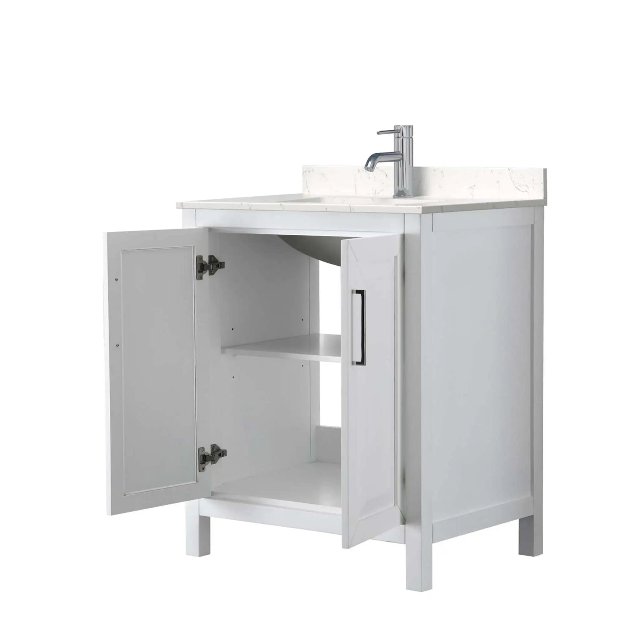 30" Daria Single Bathroom Vanity in White with Polished Chrome Trim by Wyndham