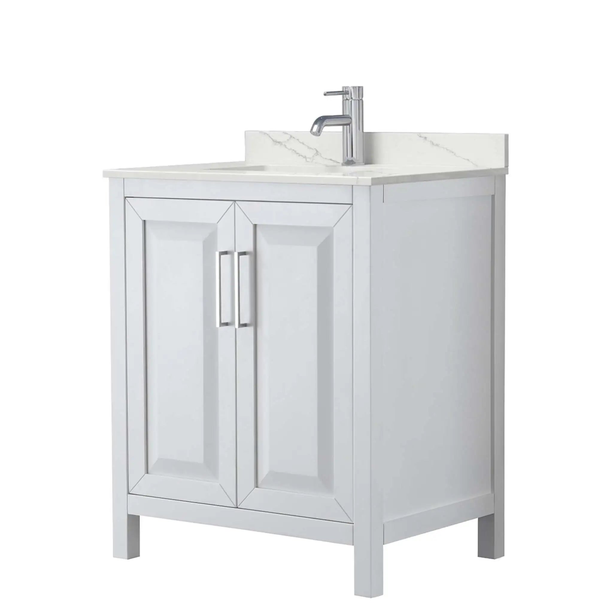 30" Daria Single Bathroom Vanity in White with Polished Chrome Trim by Wyndham