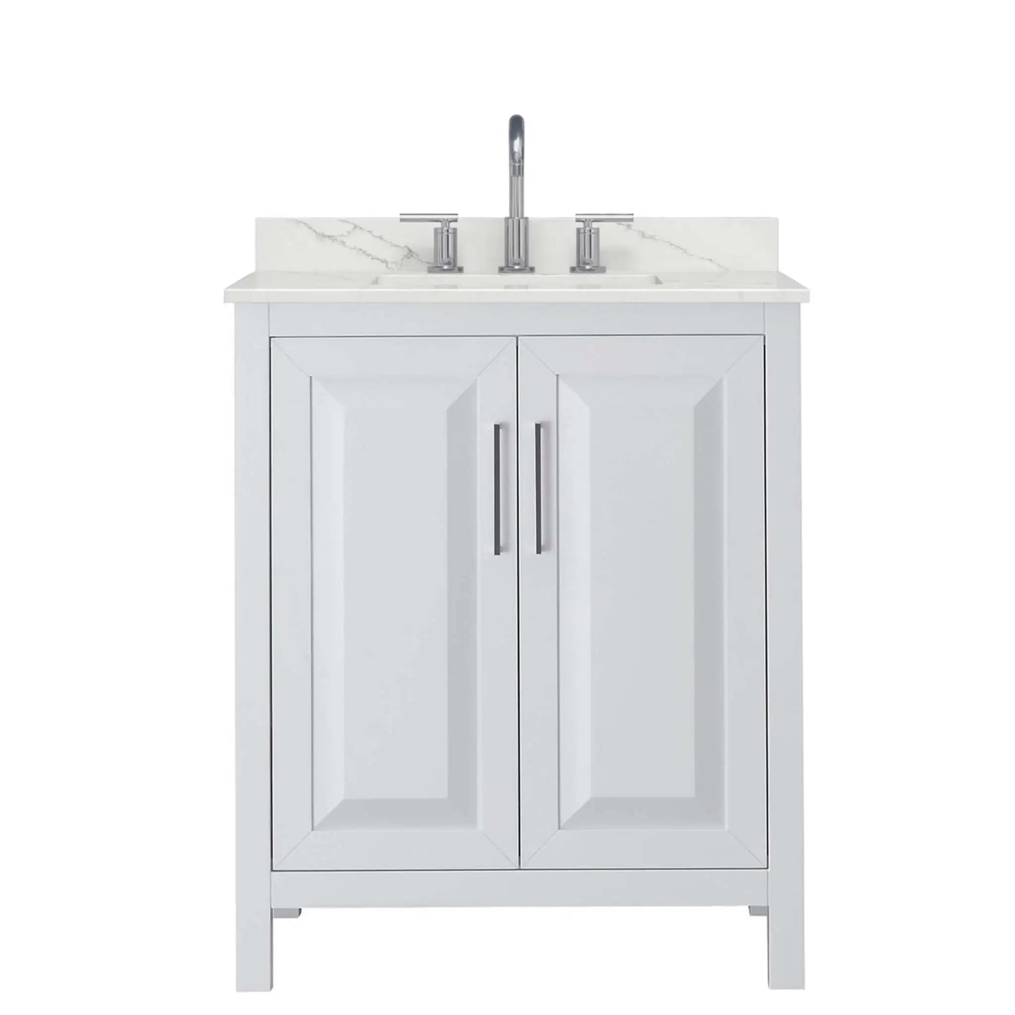 30" Daria Single Bathroom Vanity in White with Polished Chrome Trim by Wyndham