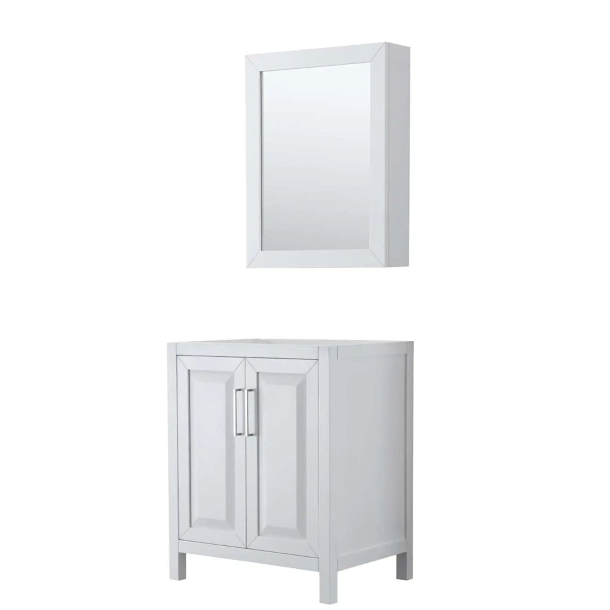 30" Daria Single Bathroom Vanity in White with Polished Chrome Trim & Medicine Cabinet by Wyndham
