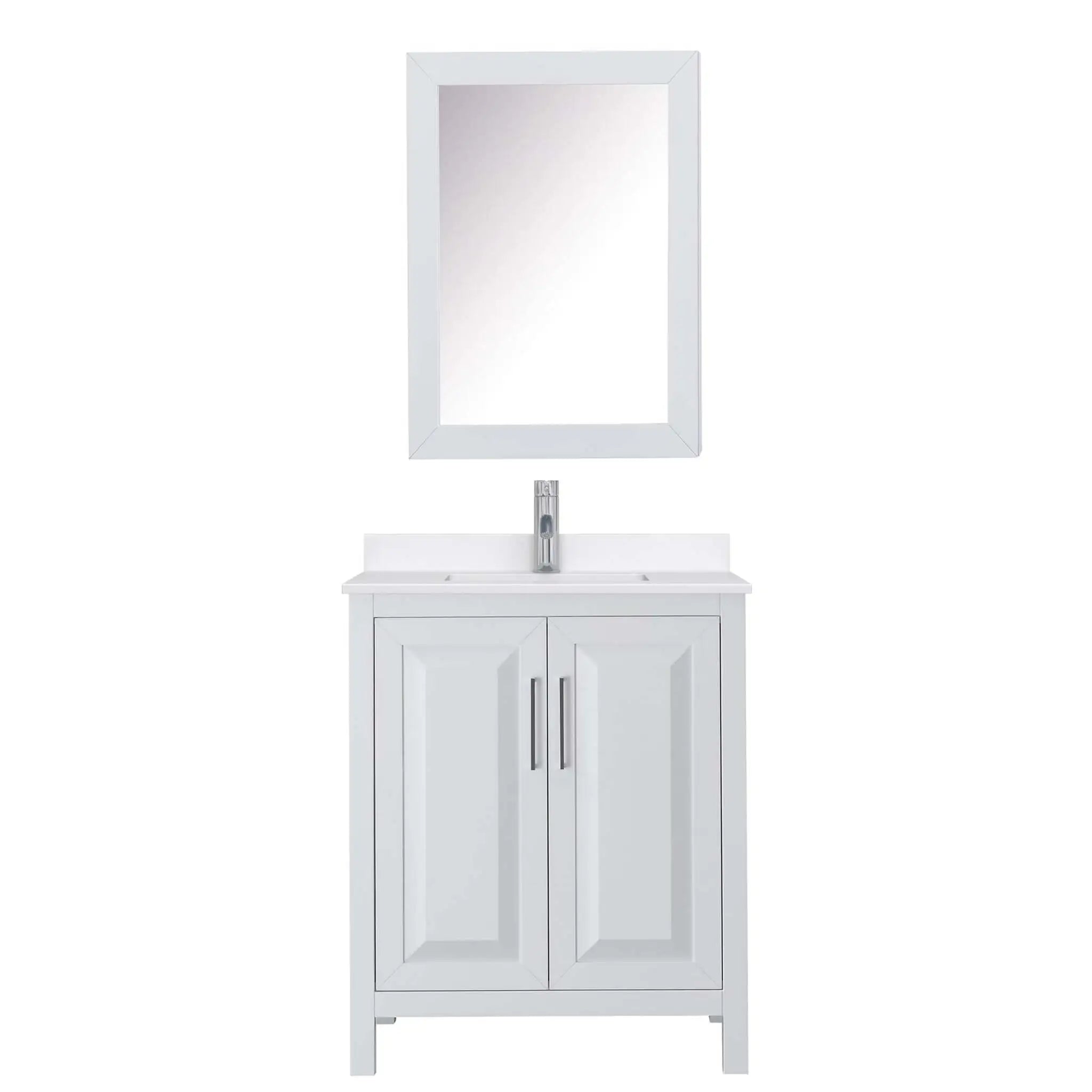 30" Daria Single Bathroom Vanity in White with Polished Chrome Trim & Medicine Cabinet by Wyndham