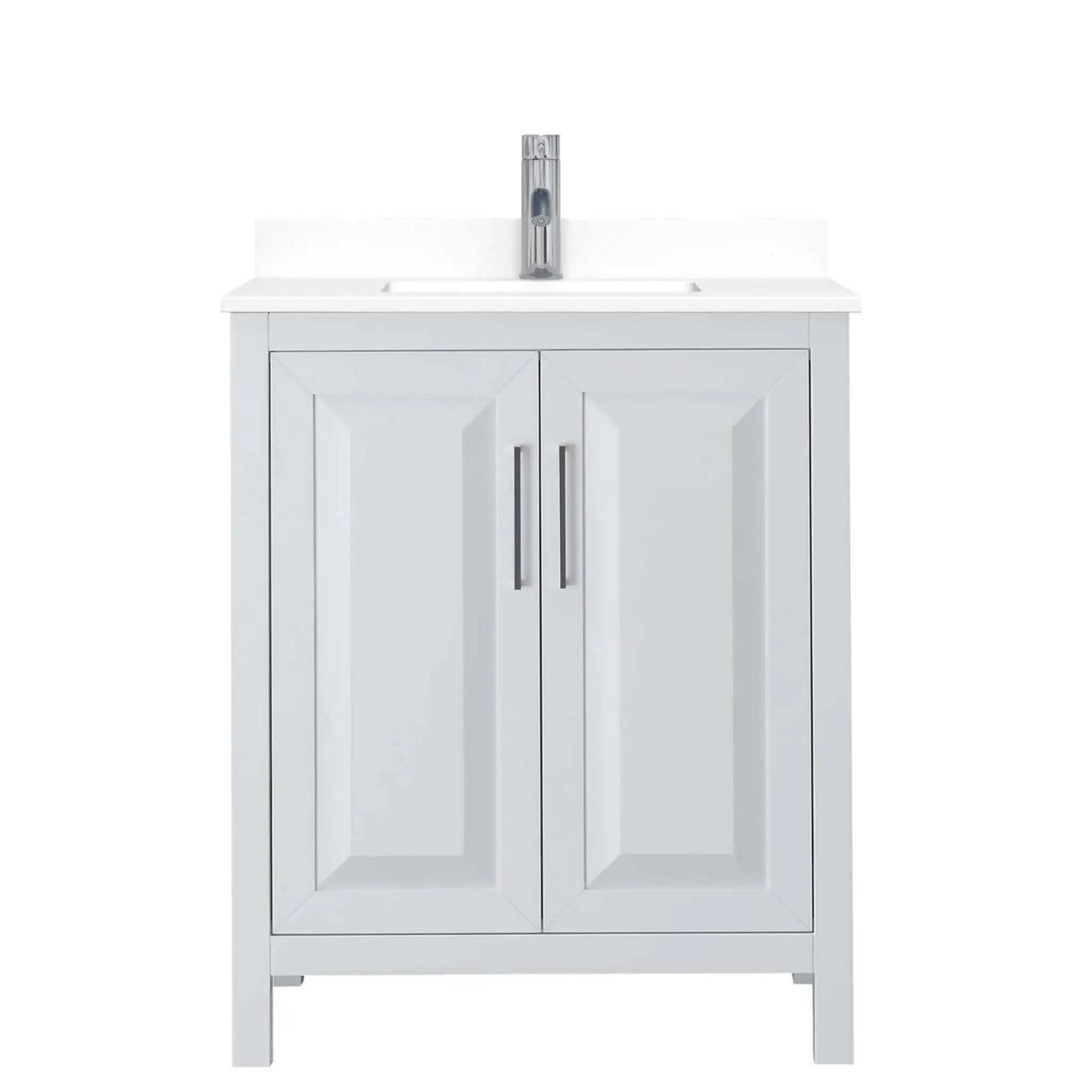30" Daria Single Bathroom Vanity in White with Polished Chrome Trim by Wyndham