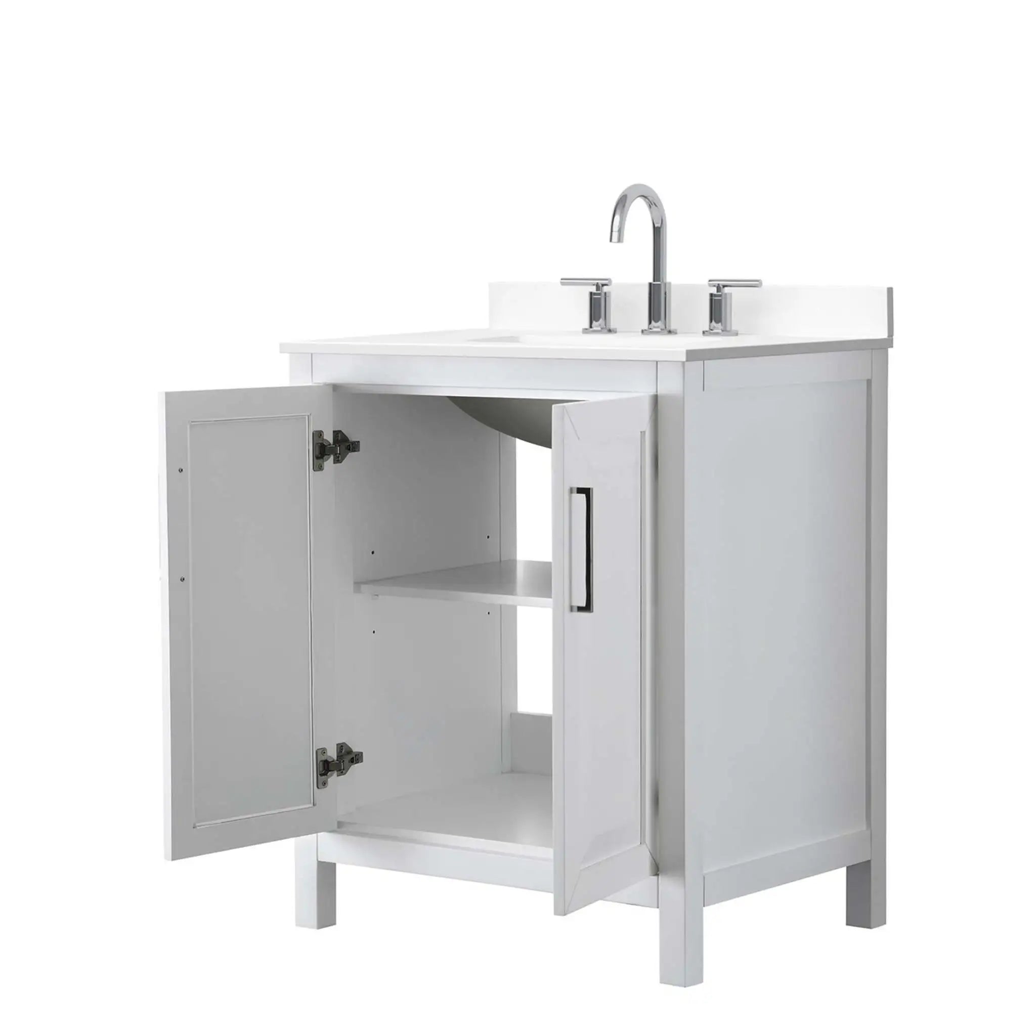 30" Daria Single Bathroom Vanity in White with Polished Chrome Trim by Wyndham
