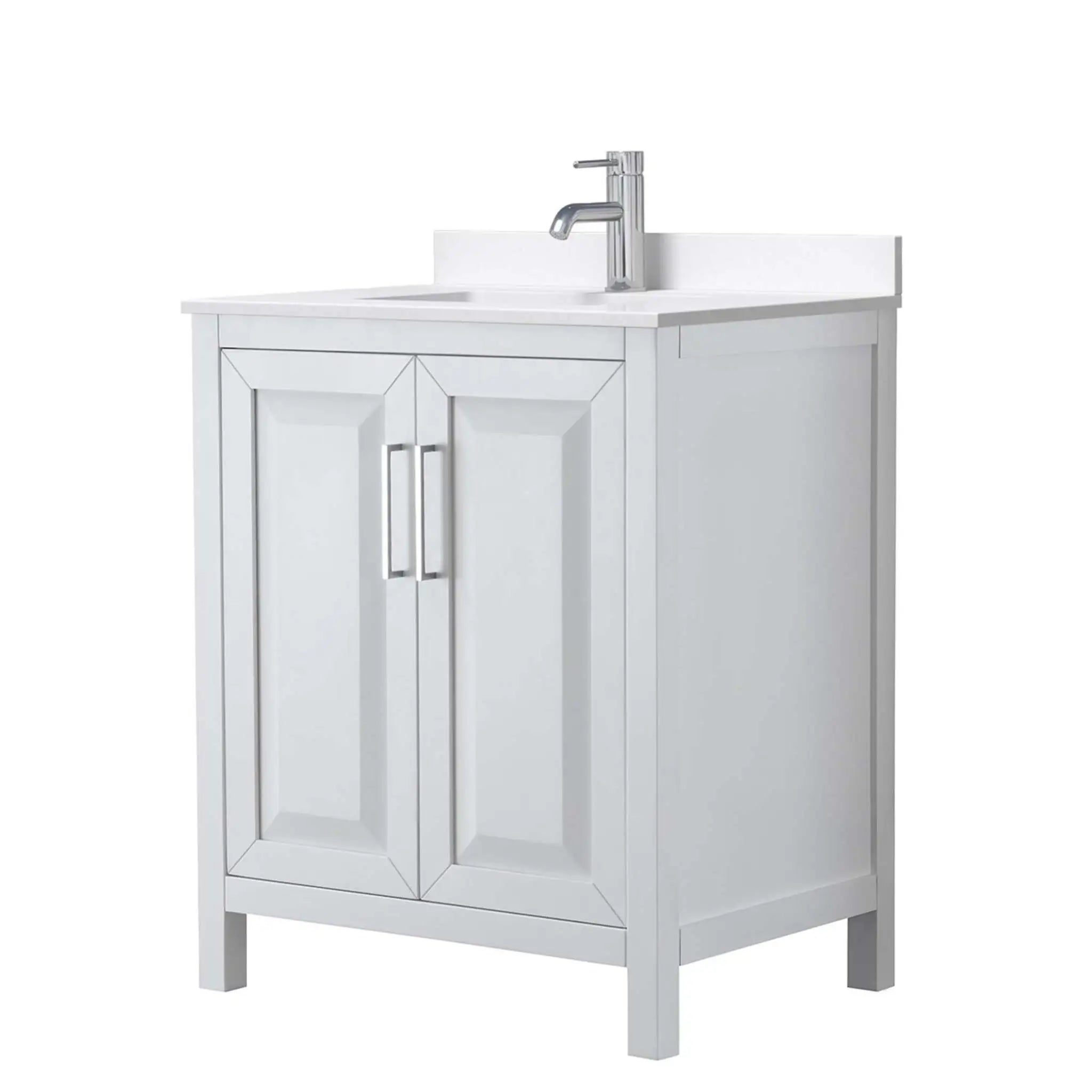 30" Daria Single Bathroom Vanity in White with Polished Chrome Trim by Wyndham