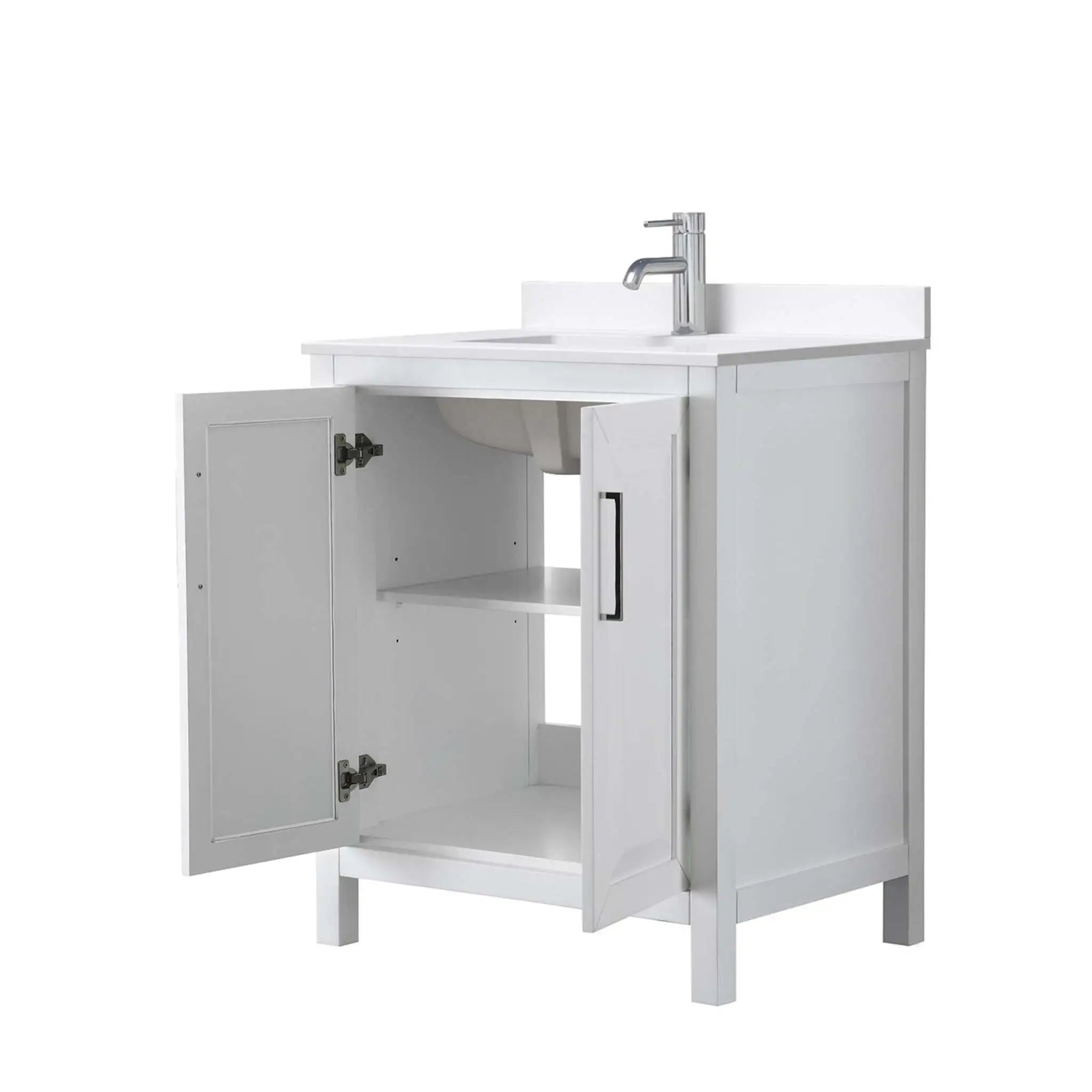 30" Daria Single Bathroom Vanity in White with Polished Chrome Trim by Wyndham
