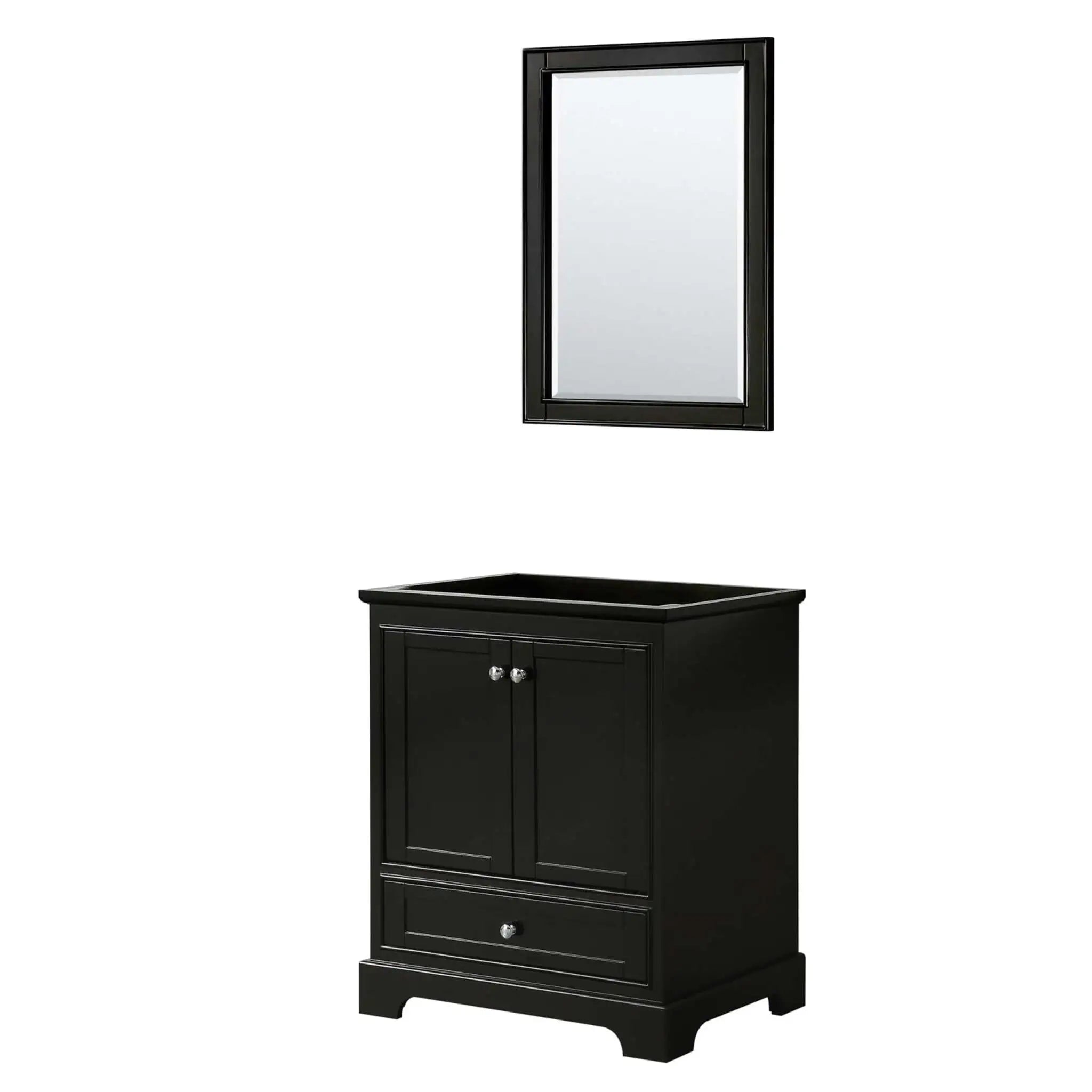 30" Deborah Single Bathroom Vanity in Dark Espresso with Polished Chrome Trim & 24" Mirror by Wyndham