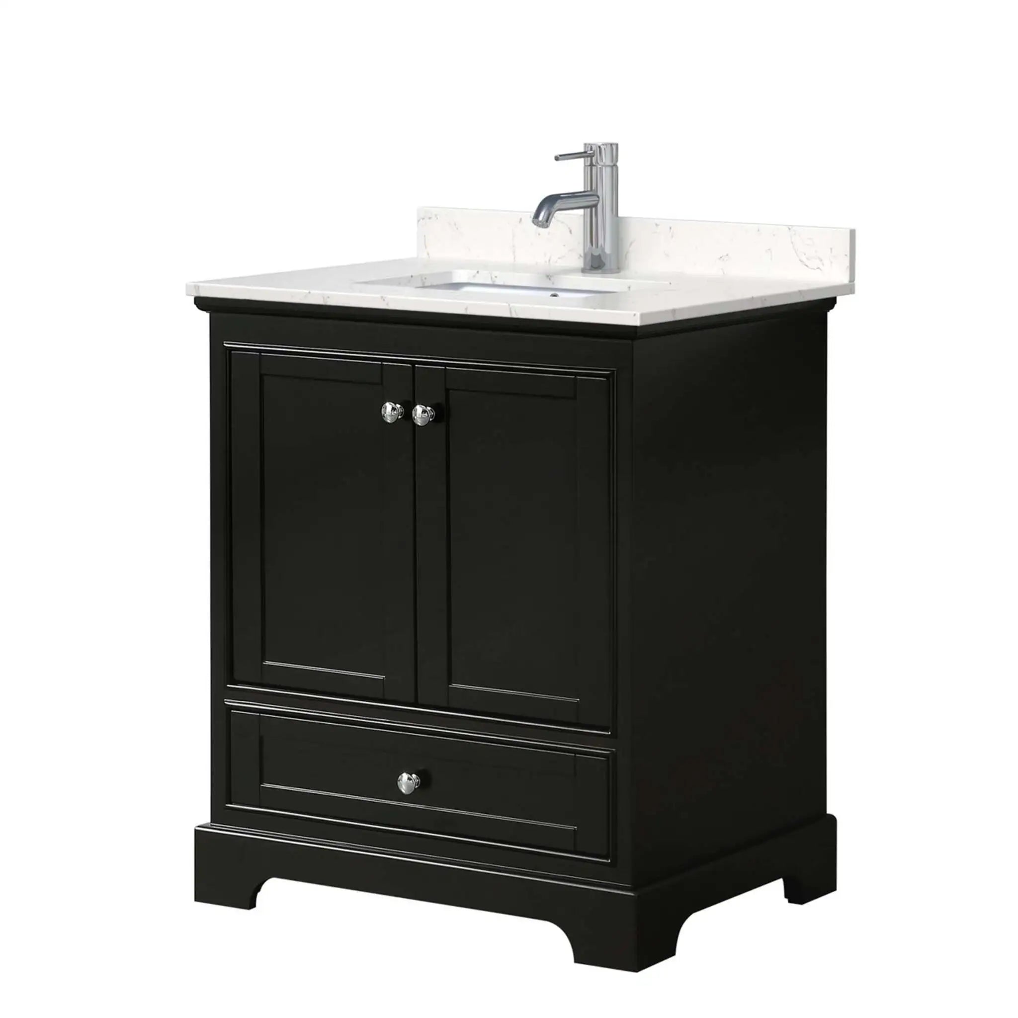 30" Deborah Single Bathroom Vanity in Dark Espresso with Polished Chrome Trim by Wyndham