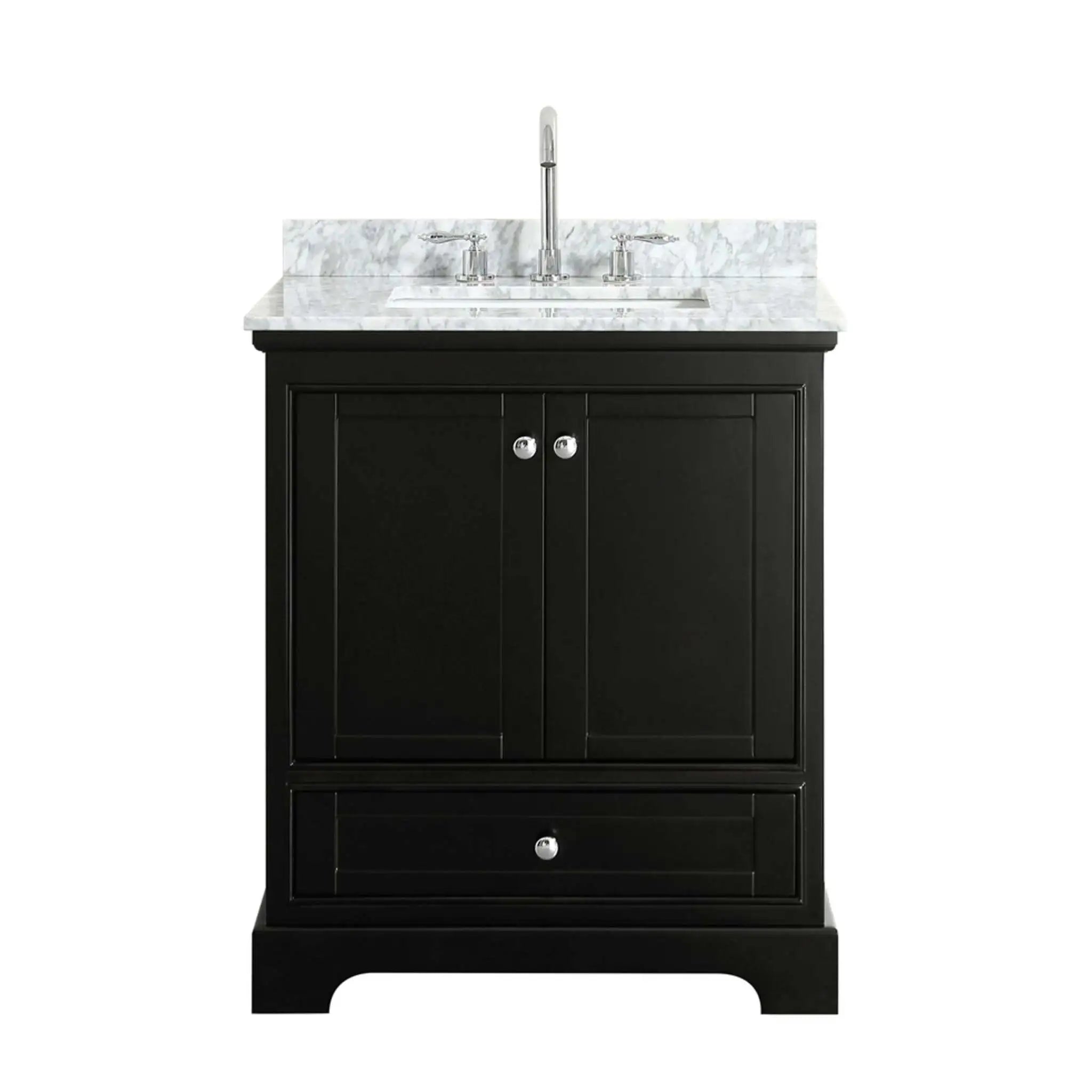 30" Deborah Single Bathroom Vanity in Dark Espresso with Polished Chrome Trim by Wyndham