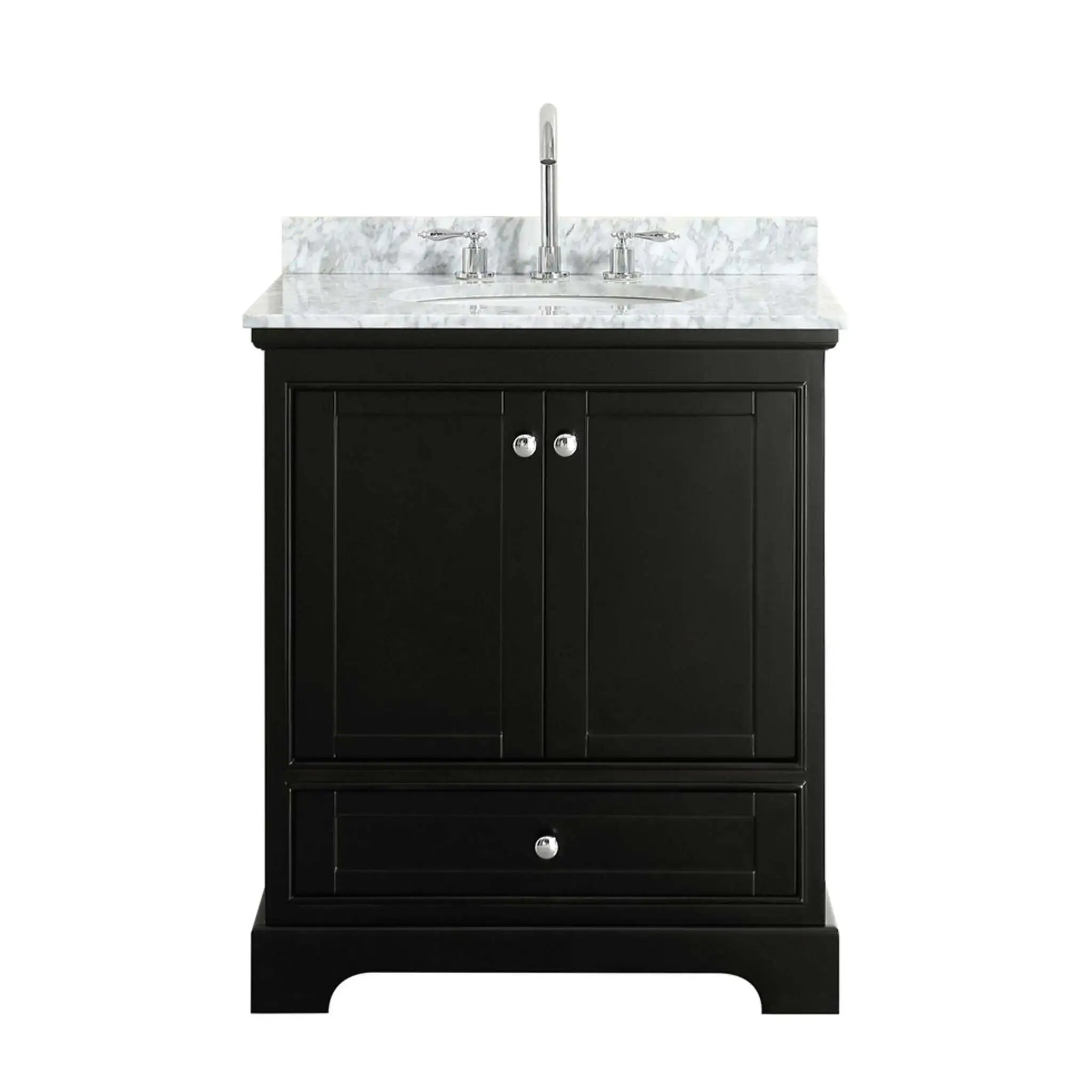 30" Deborah Single Bathroom Vanity in Dark Espresso with Polished Chrome Trim by Wyndham