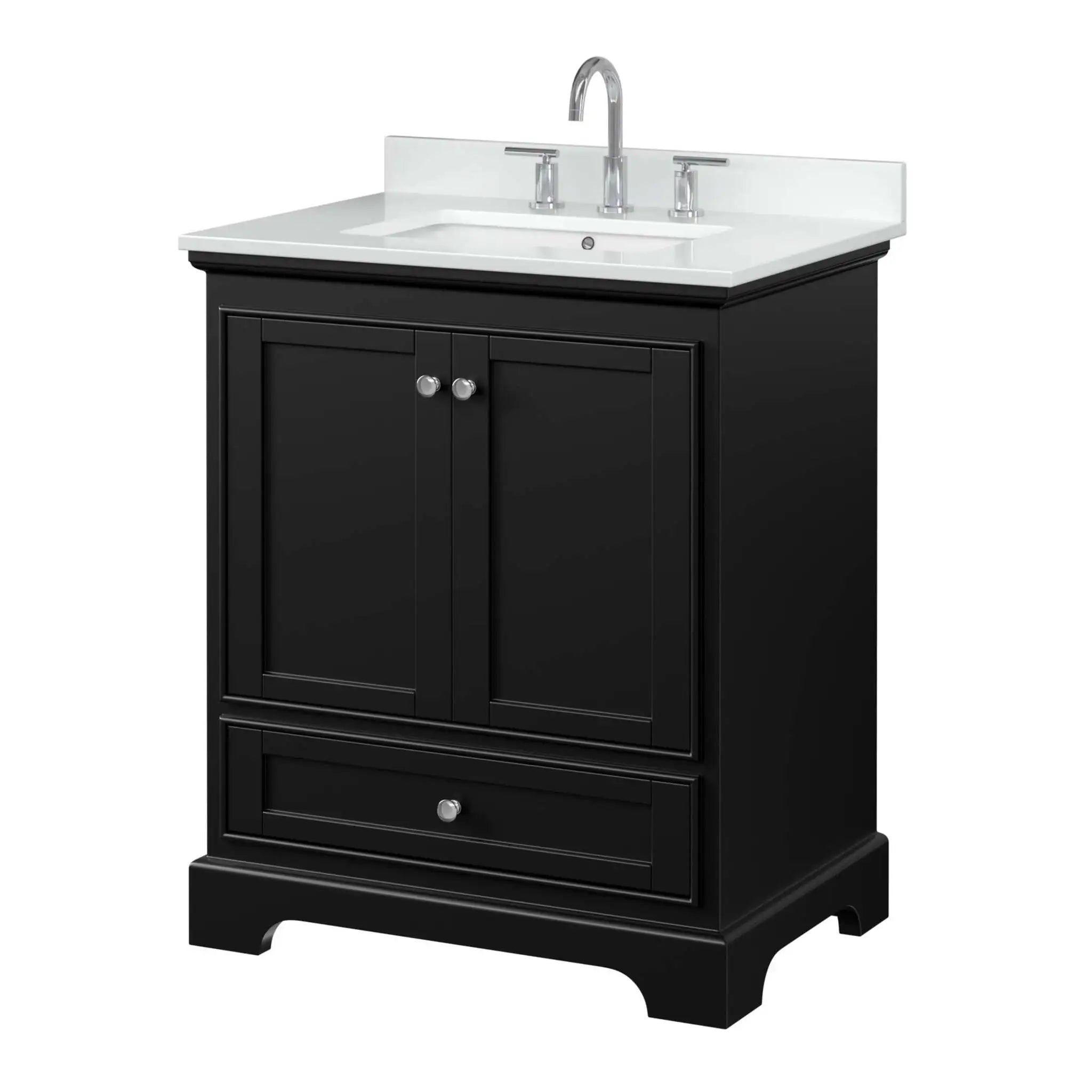 30" Deborah Single Bathroom Vanity in Dark Espresso with Polished Chrome Trim by Wyndham