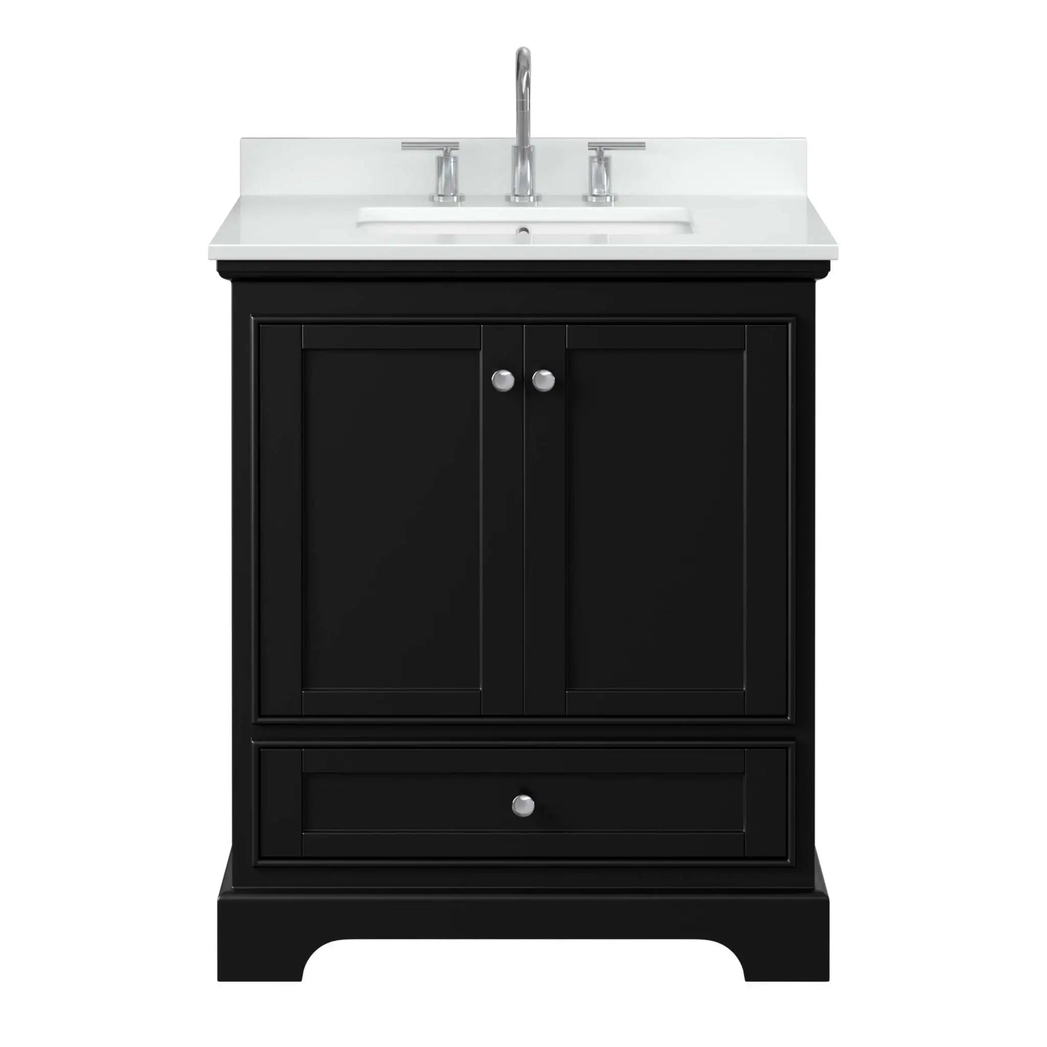 30" Deborah Single Bathroom Vanity in Dark Espresso with Polished Chrome Trim by Wyndham