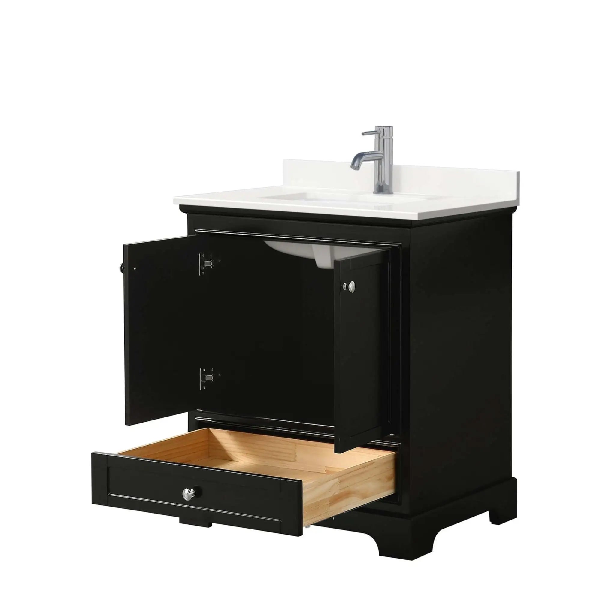 30" Deborah Single Bathroom Vanity in Dark Espresso with Polished Chrome Trim by Wyndham