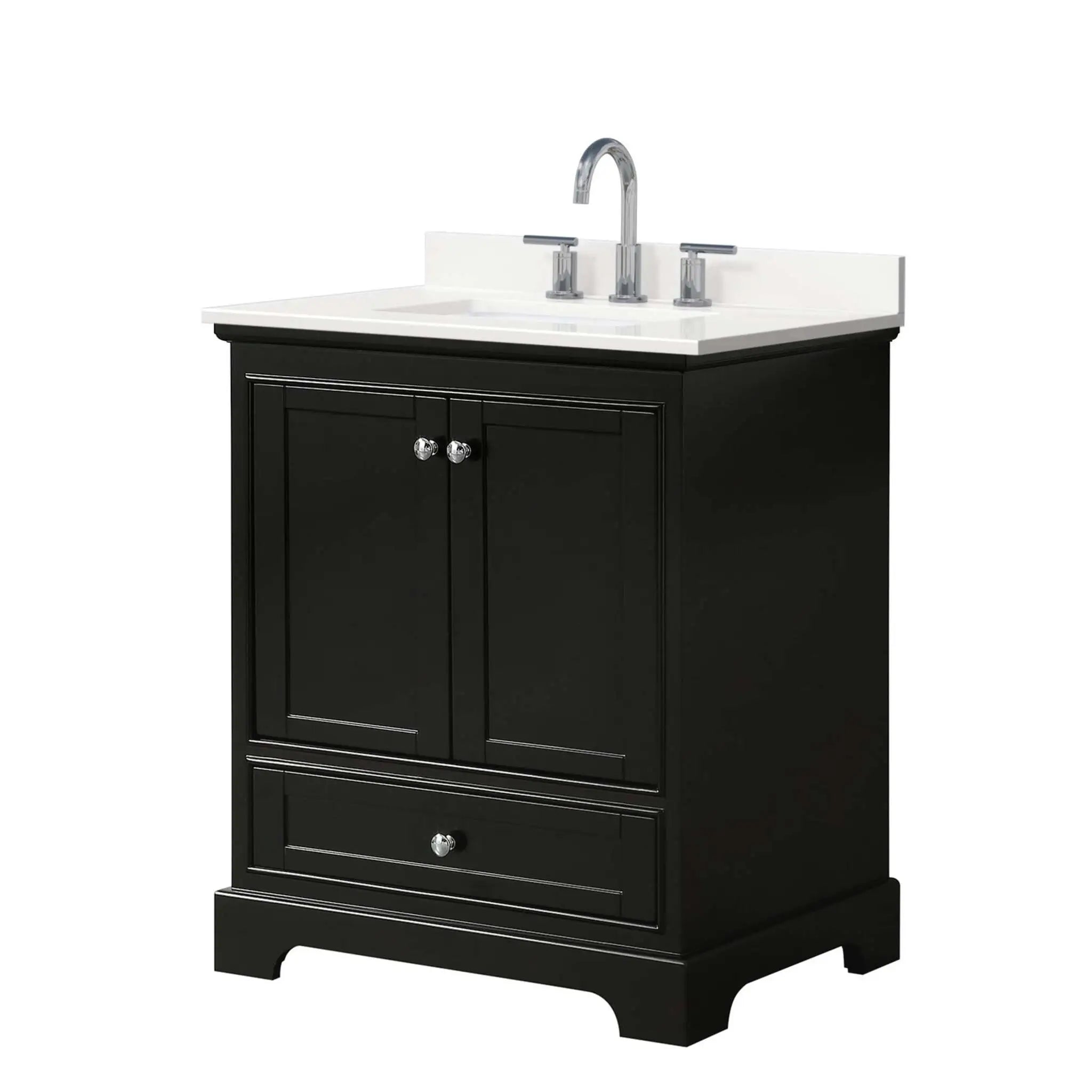 30" Deborah Single Bathroom Vanity in Dark Espresso with Polished Chrome Trim by Wyndham