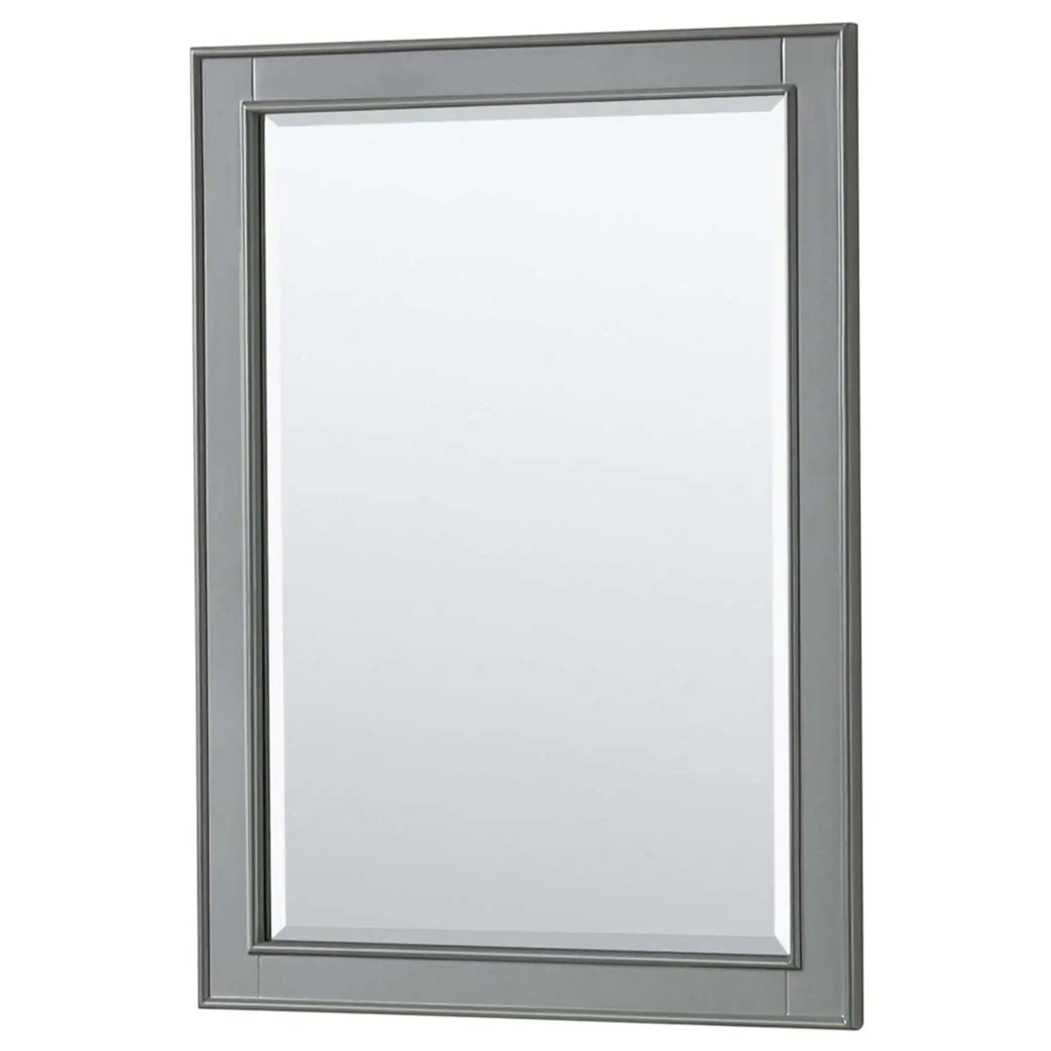 30" Deborah Single Bathroom Vanity in Dark Gray with Matte Black Trim & 24" Mirror by Wyndham