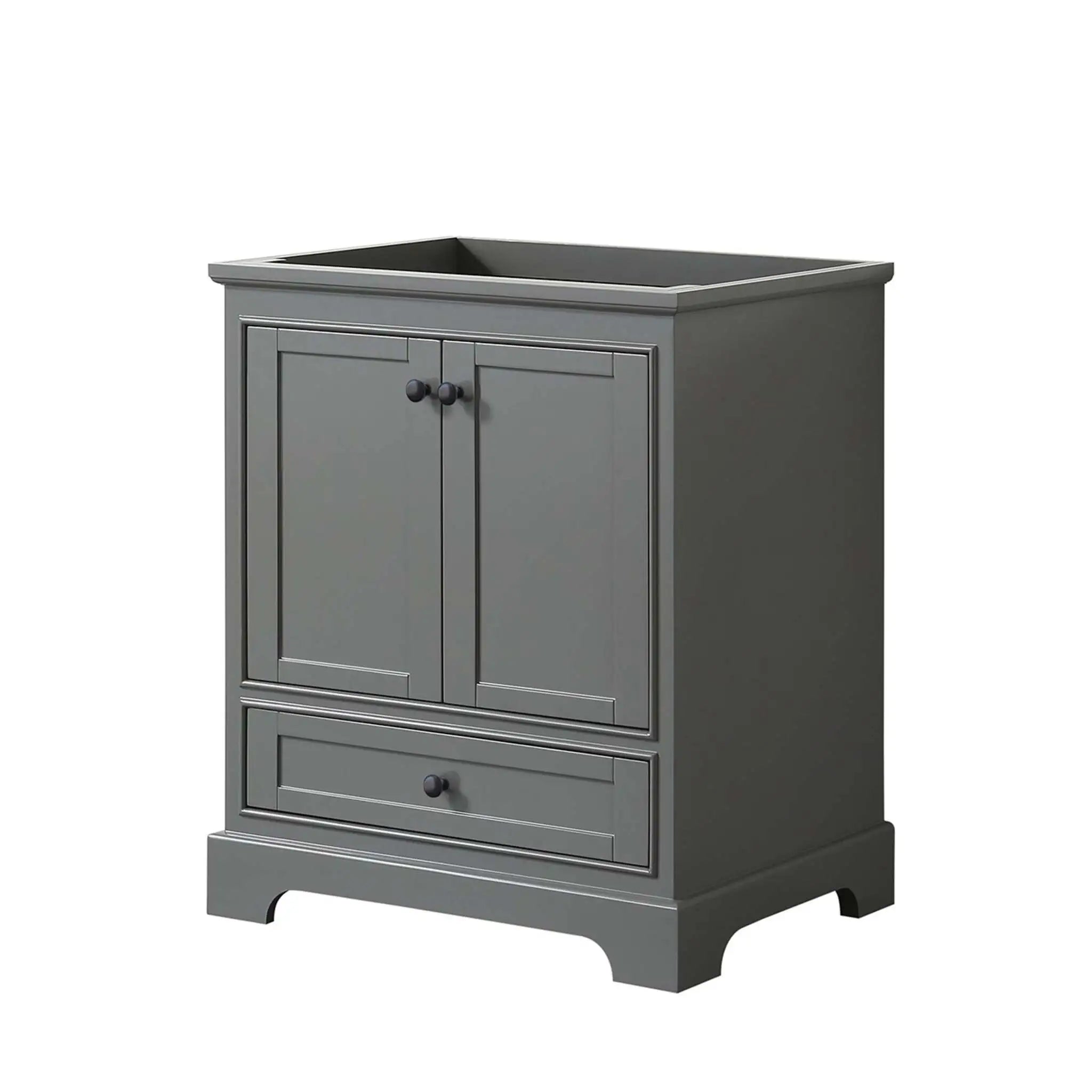 30" Deborah Single Bathroom Vanity in Dark Gray with Matte Black Trim by Wyndham