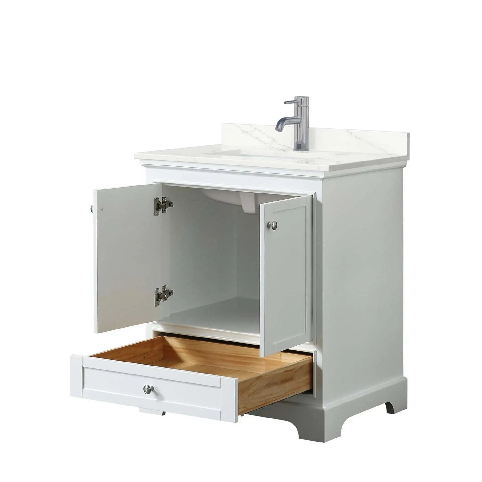 30" Deborah Single Bathroom Vanity in White with Polished Chrome Trim by Wyndham