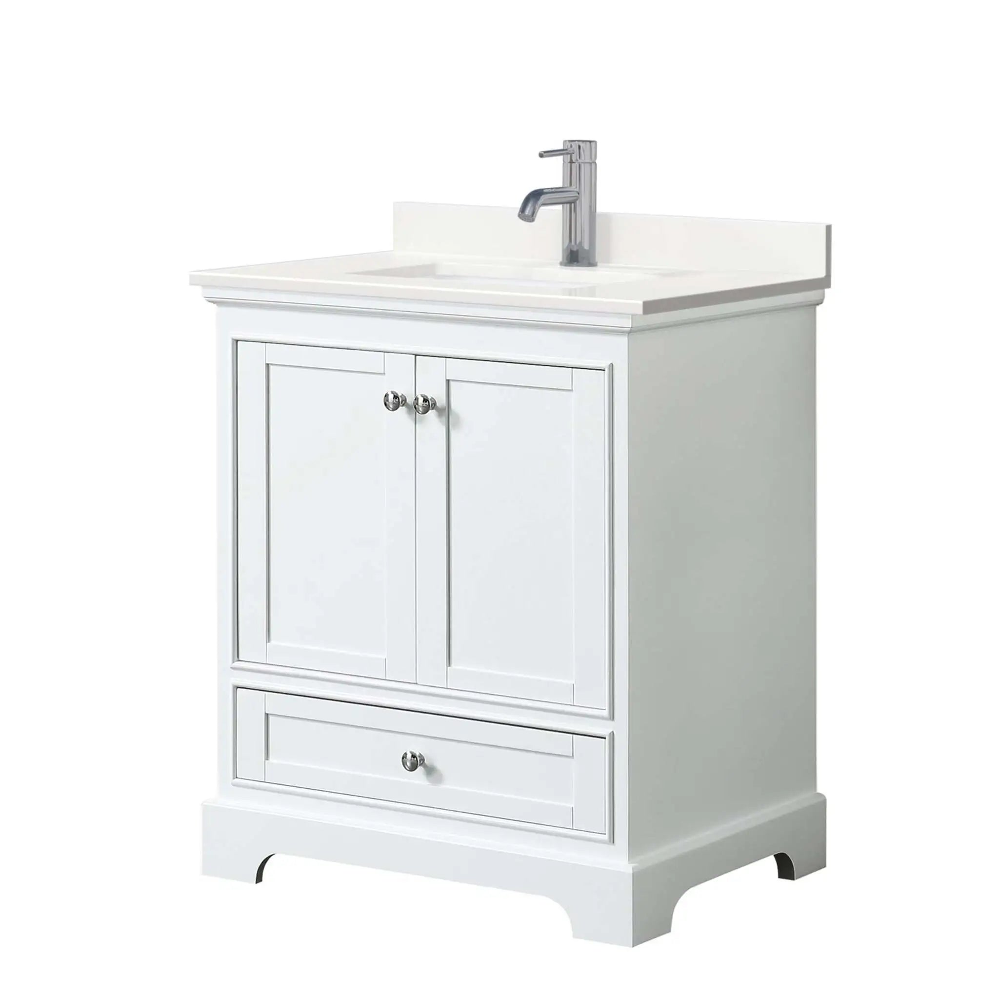 30" Deborah Single Bathroom Vanity in White with Polished Chrome Trim by Wyndham