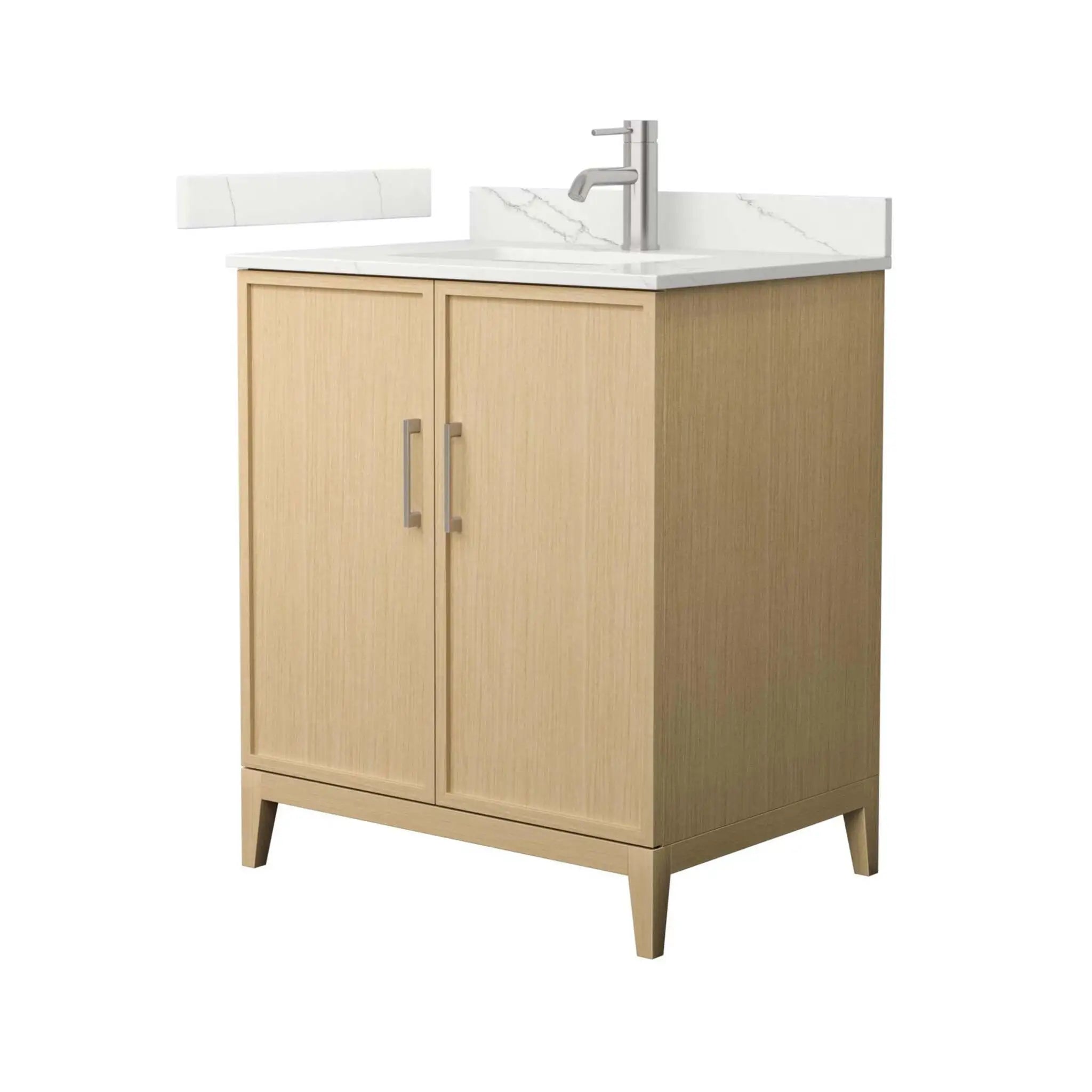 30" Elan Single Bathroom Vanity in White Oak with Brushed Nickel Trim by Wyndham