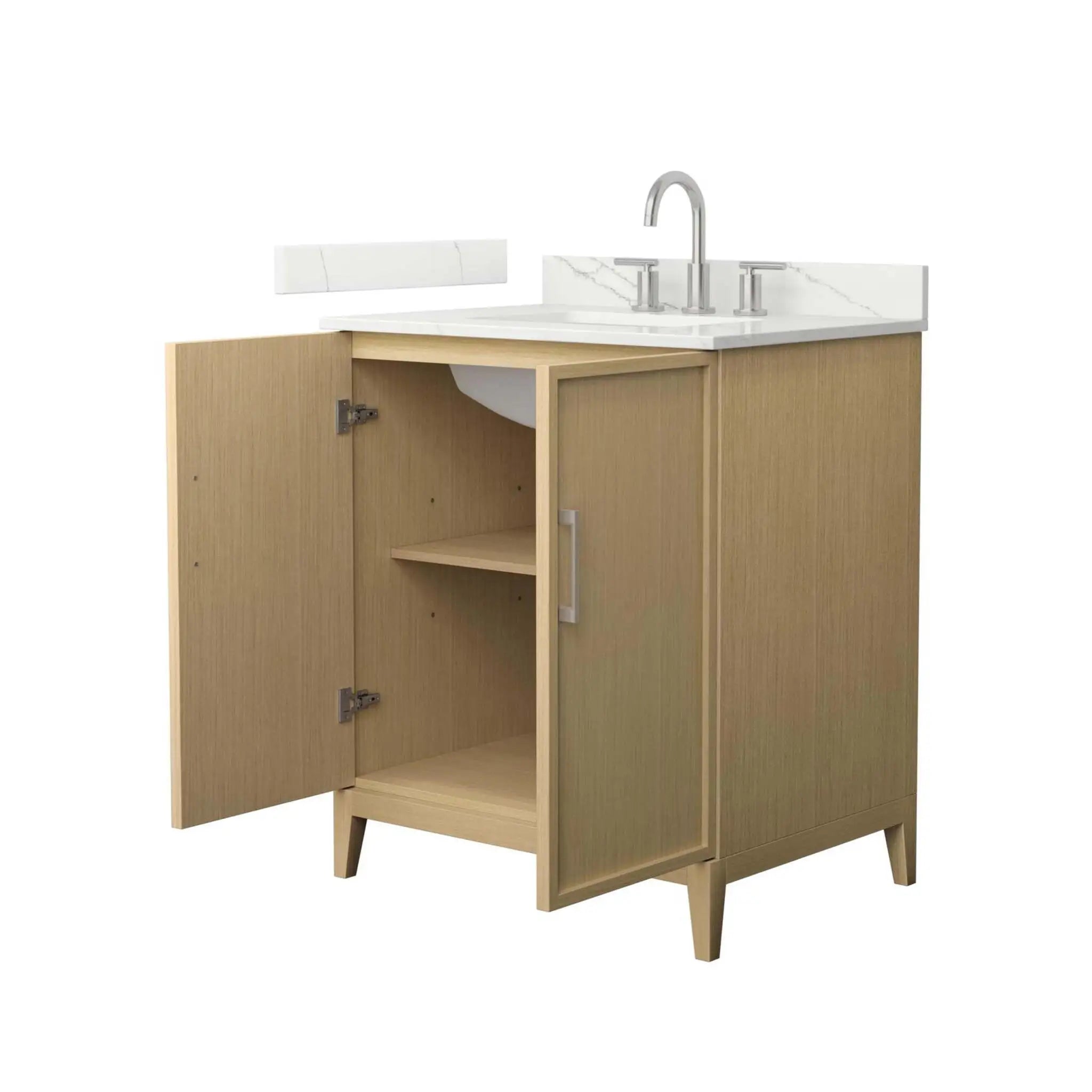 30" Elan Single Bathroom Vanity in White Oak with Brushed Nickel Trim by Wyndham