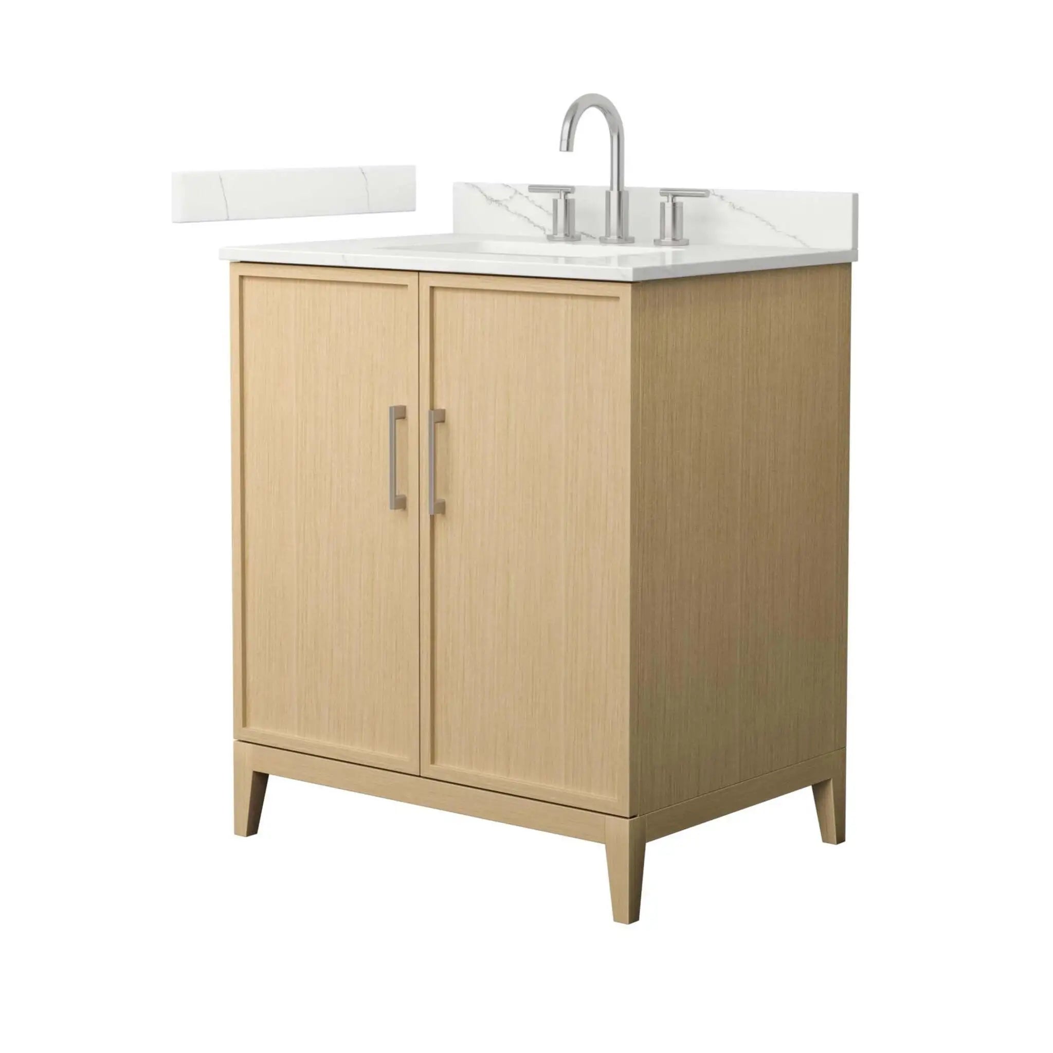 30" Elan Single Bathroom Vanity in White Oak with Brushed Nickel Trim by Wyndham