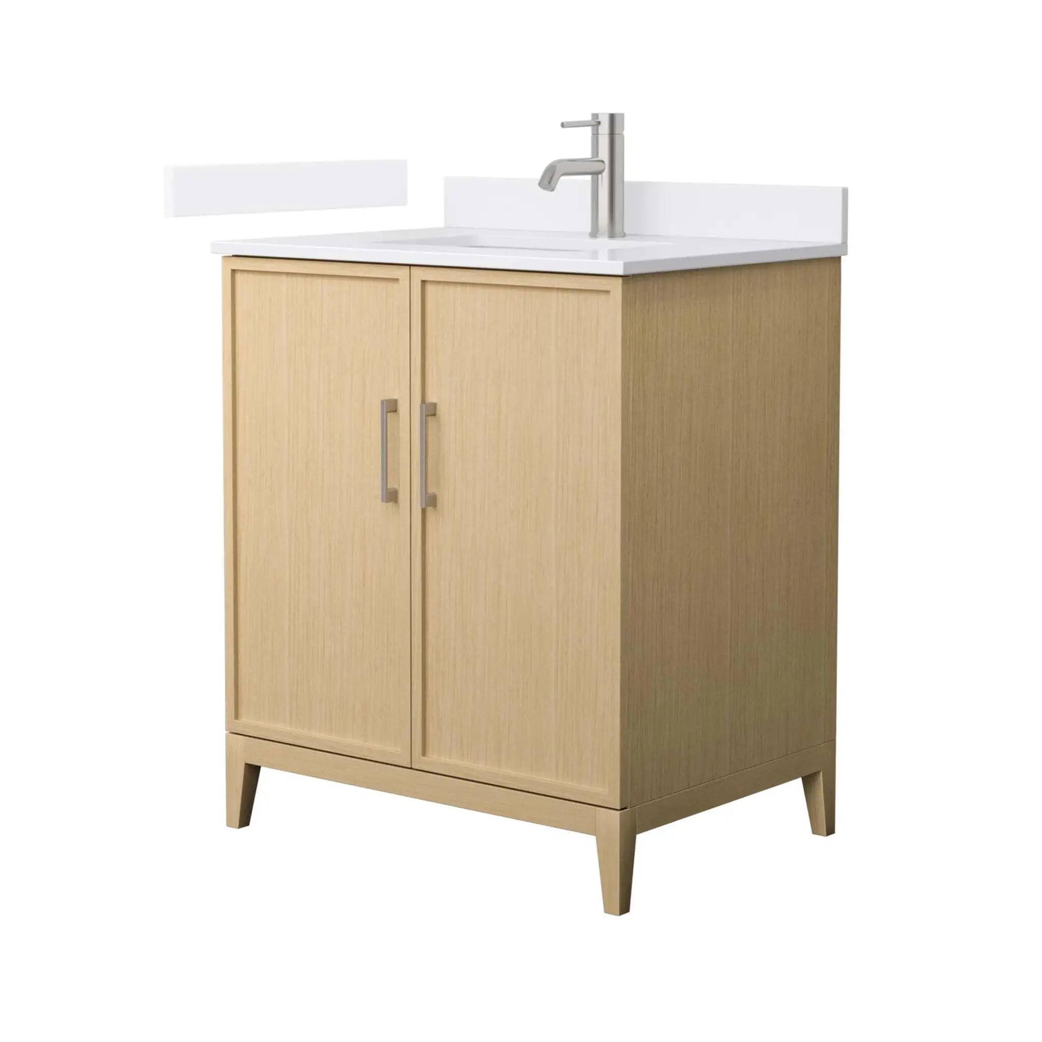 30" Elan Single Bathroom Vanity in White Oak with Brushed Nickel Trim by Wyndham