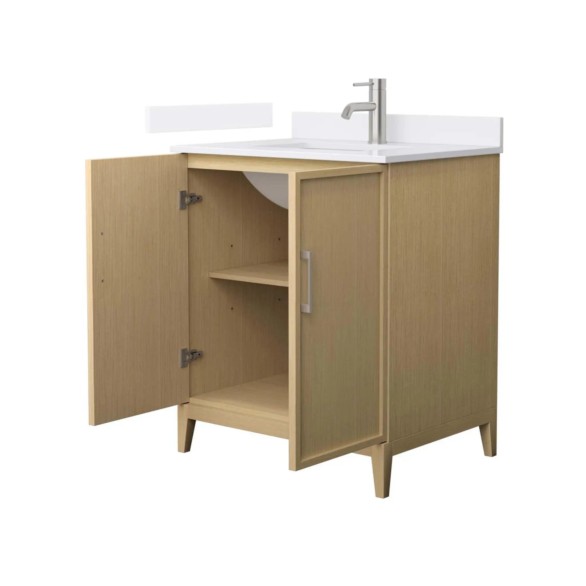 30" Elan Single Bathroom Vanity in White Oak with Brushed Nickel Trim by Wyndham