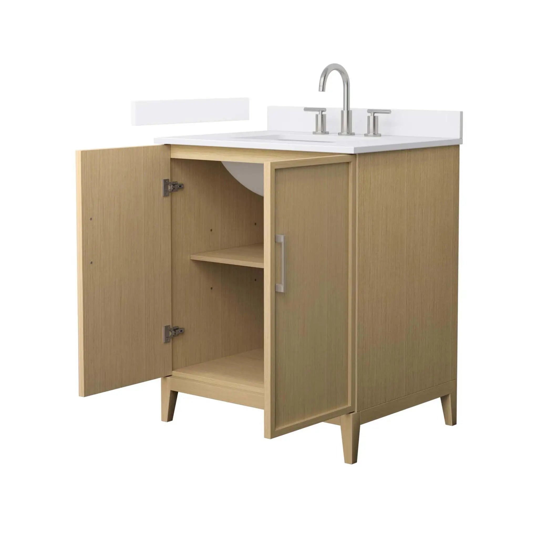 30" Elan Single Bathroom Vanity in White Oak with Brushed Nickel Trim by Wyndham