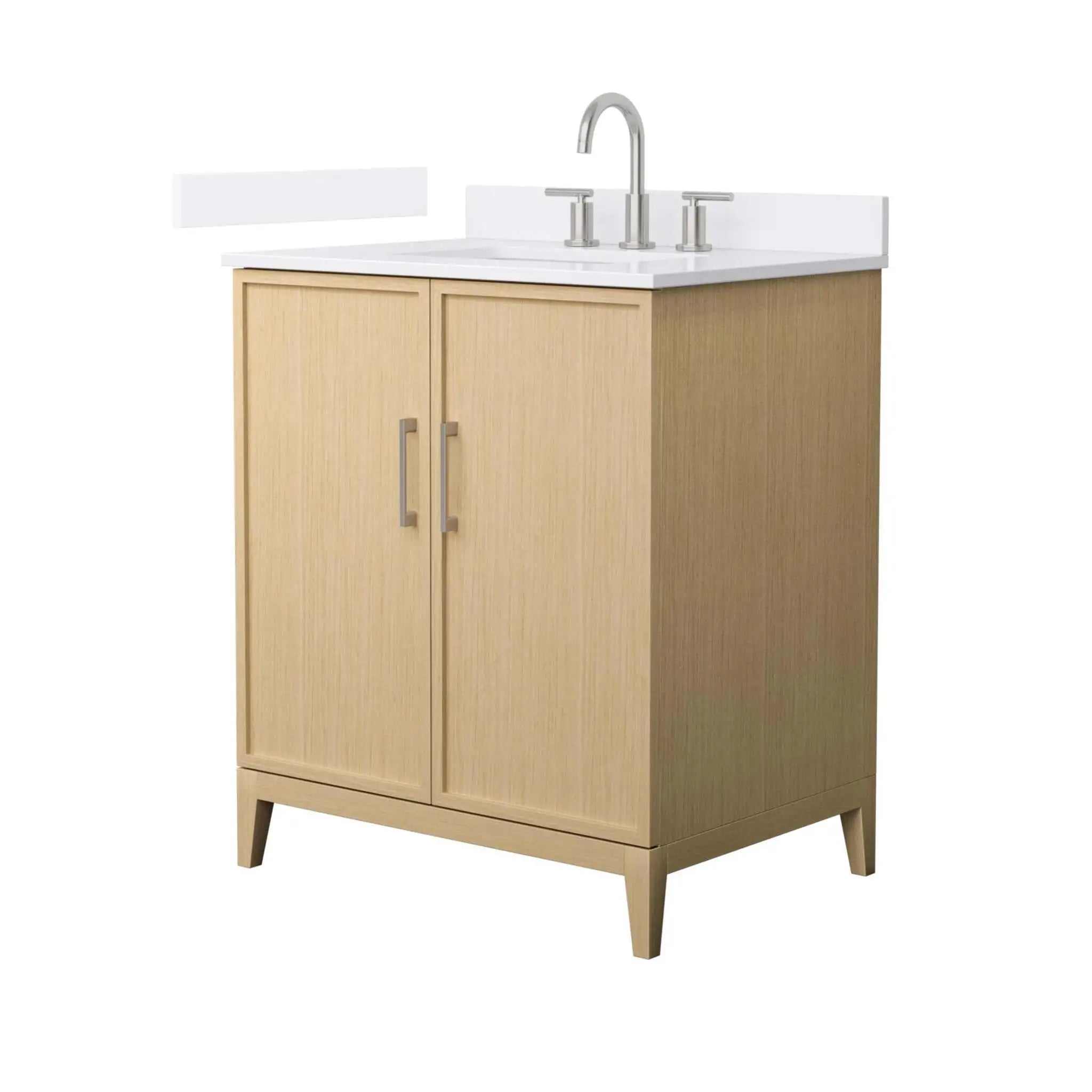 30" Elan Single Bathroom Vanity in White Oak with Brushed Nickel Trim by Wyndham