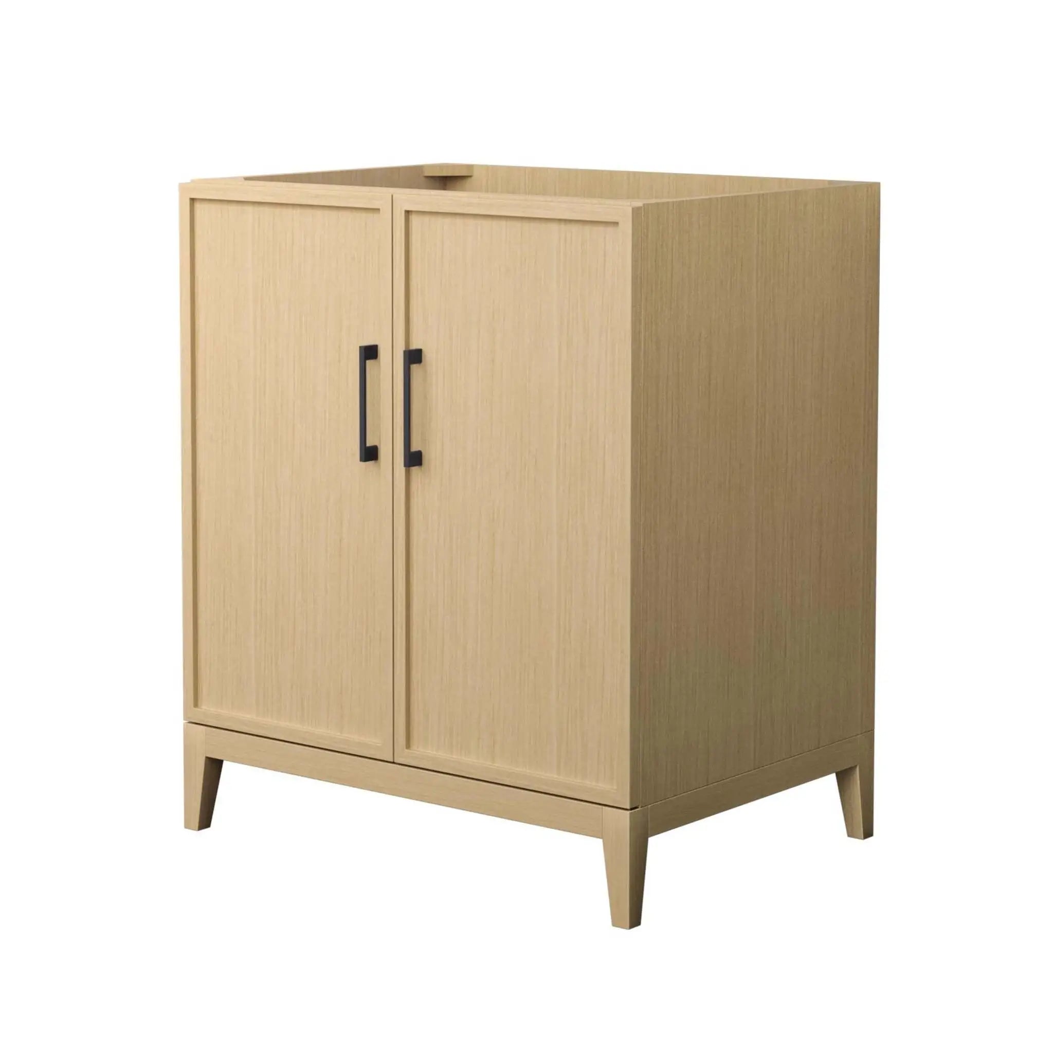 30" Elan Single Bathroom Vanity in White Oak with Matte Black Trim by Wyndham