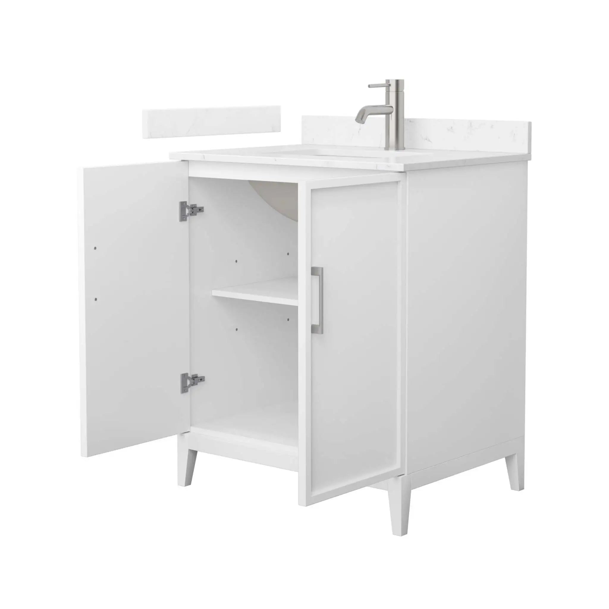 30" Elan Single Bathroom Vanity in White with Brushed Nickel Trim by Wyndham