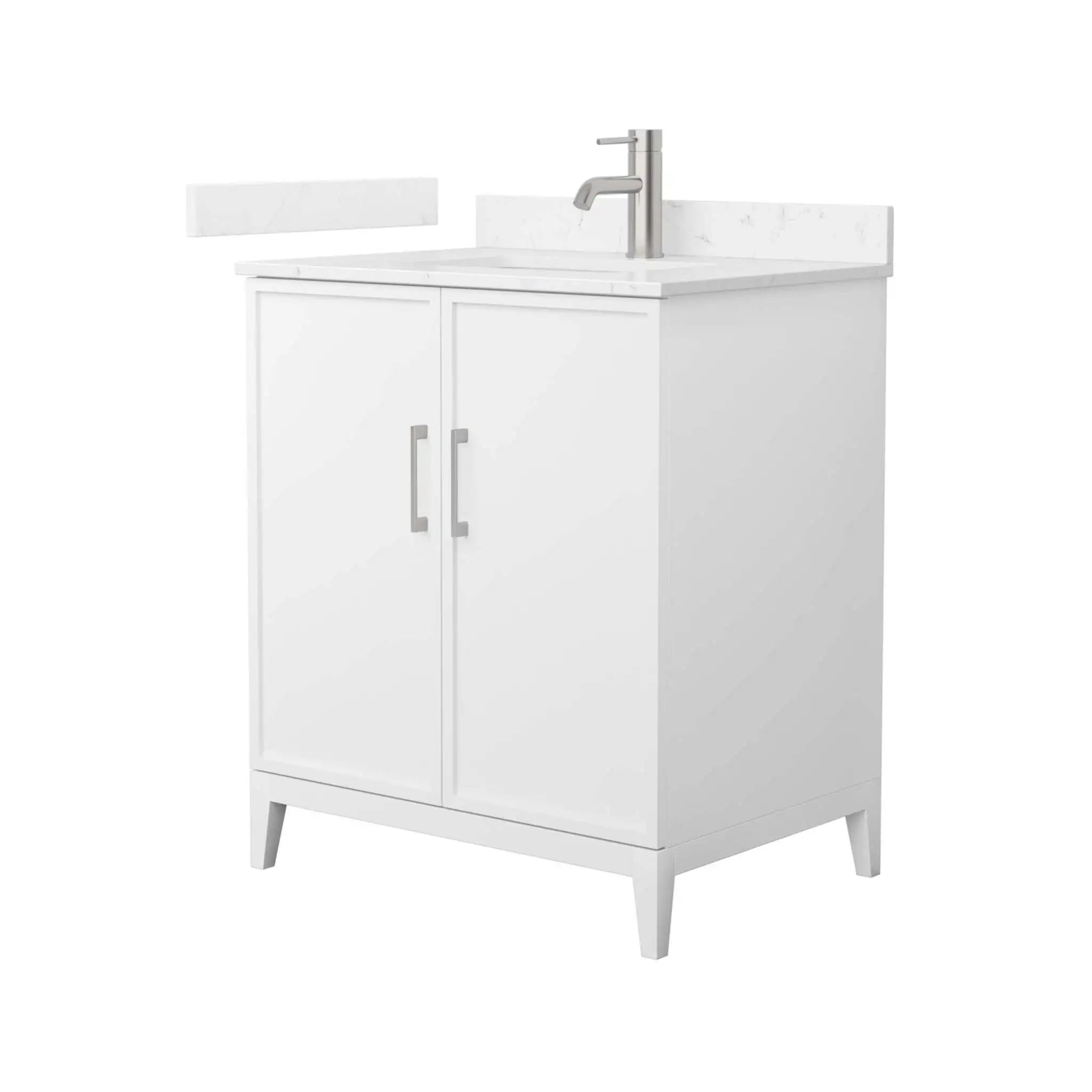 30" Elan Single Bathroom Vanity in White with Brushed Nickel Trim by Wyndham