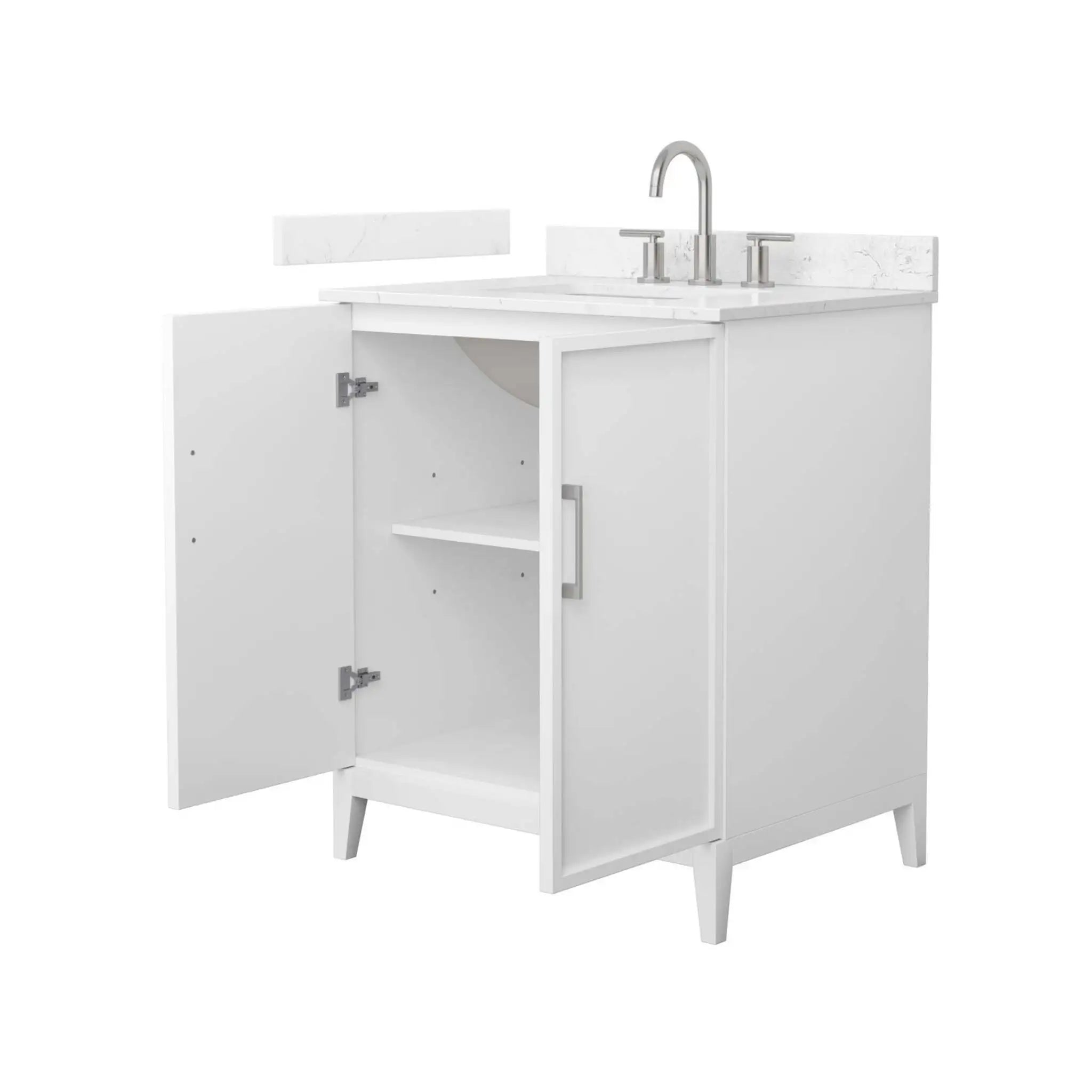 30" Elan Single Bathroom Vanity in White with Brushed Nickel Trim by Wyndham