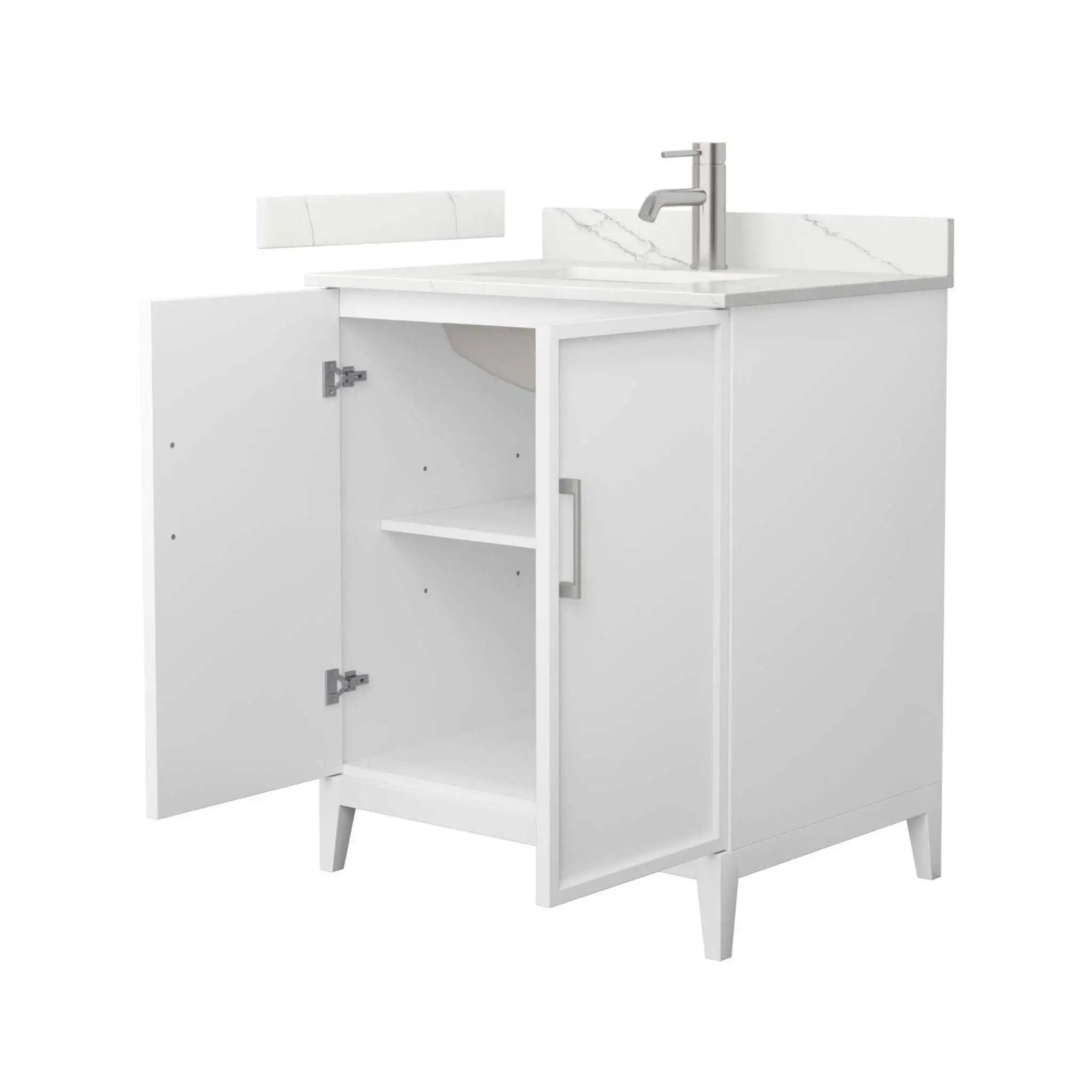 30" Elan Single Bathroom Vanity in White with Brushed Nickel Trim by Wyndham